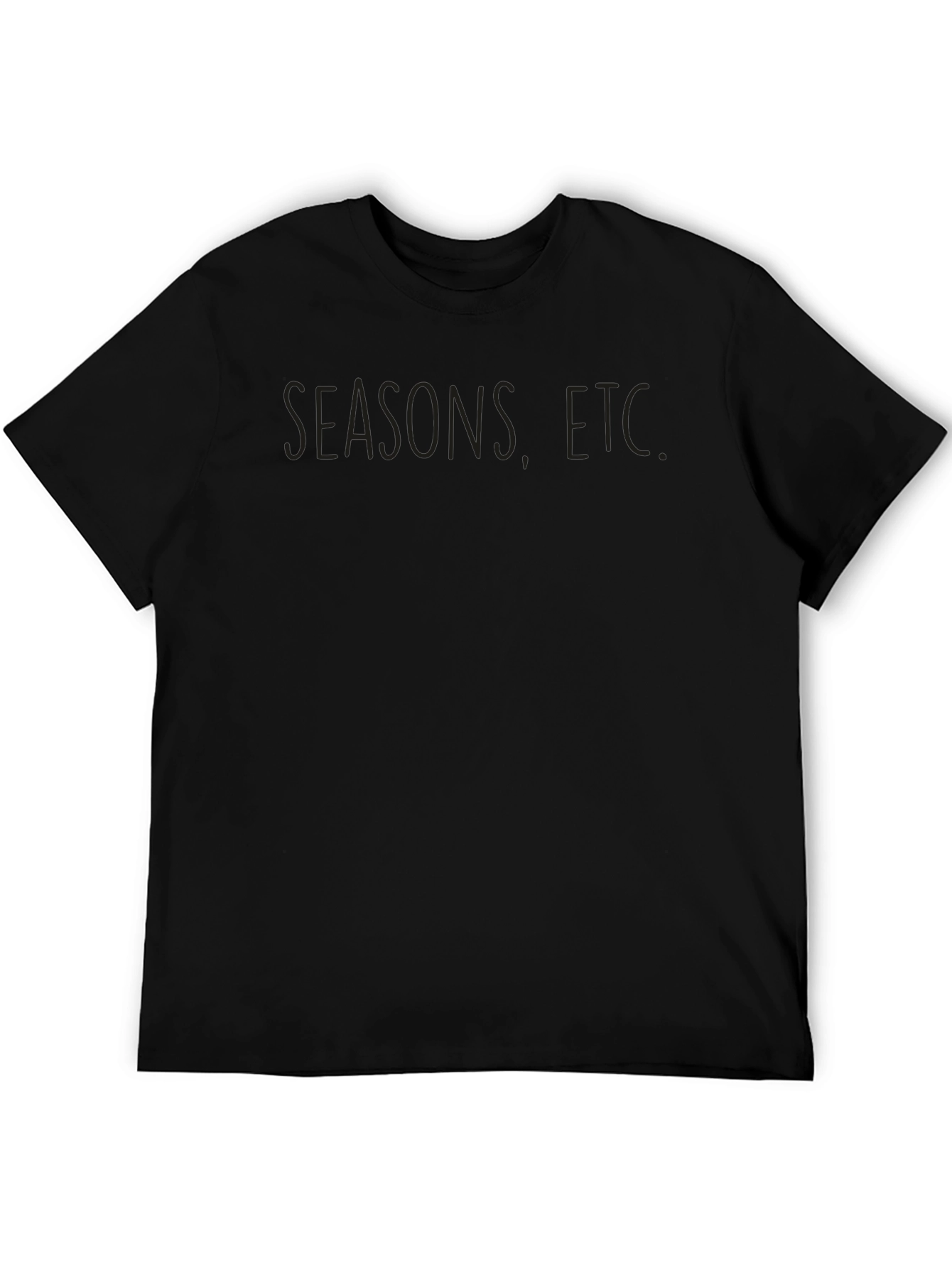 Mens Black Seasons Etc. Graphic T-Shirt