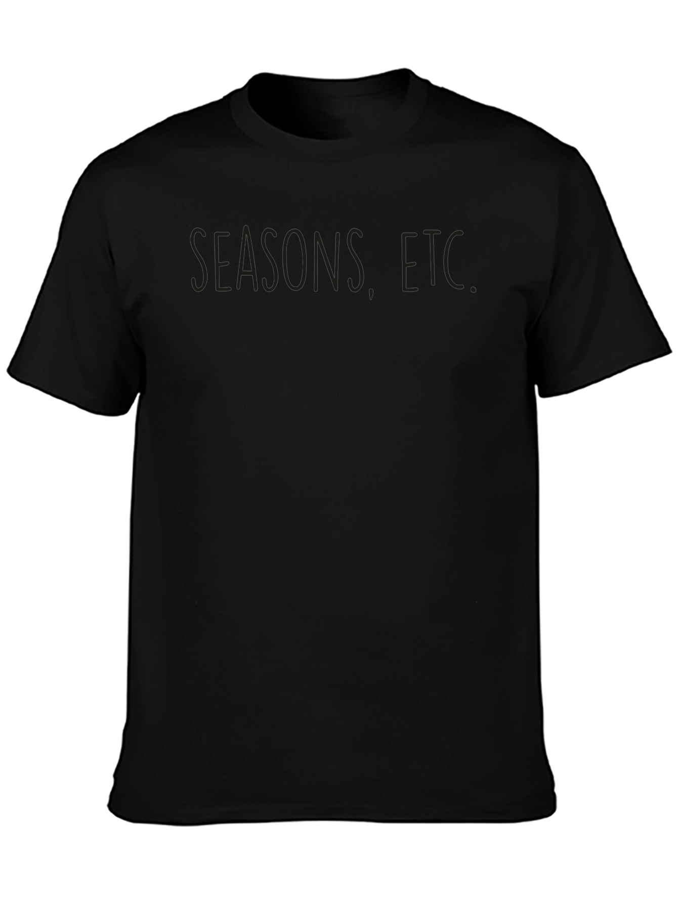 Mens Black Seasons Etc. Graphic T-Shirt