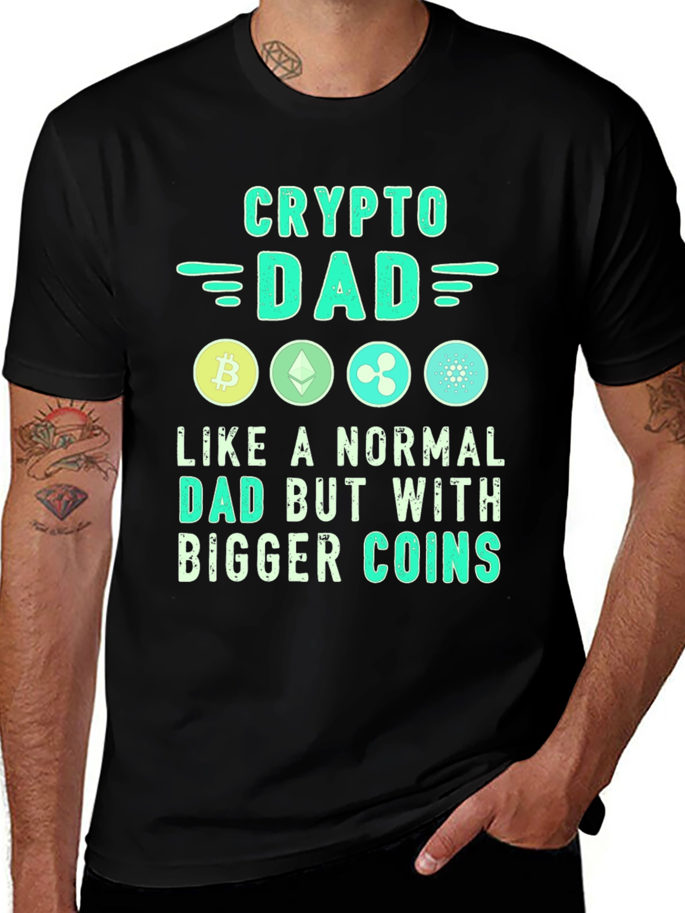 Crypto Dad T-Shirt - Bitcoin Ethereum XRP
