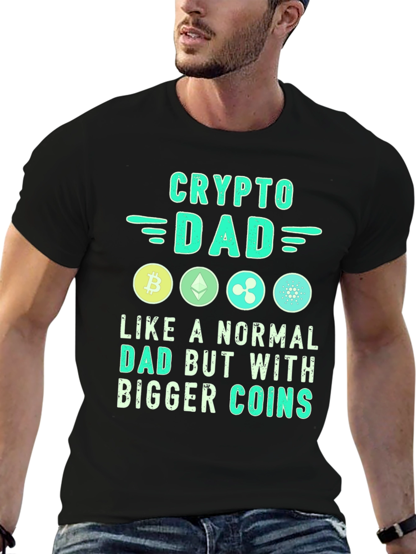 Crypto Dad T-Shirt - Bitcoin Ethereum XRP
