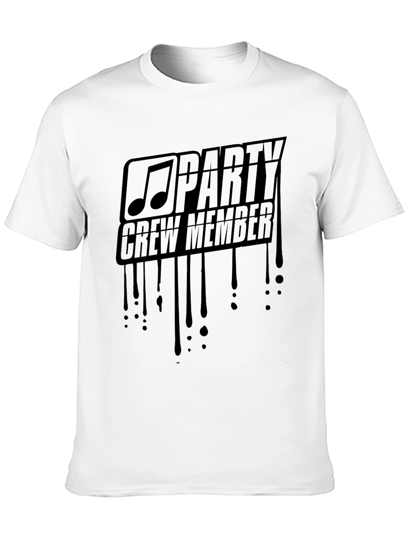 Party Crew Member Graphic Black T-Shirt