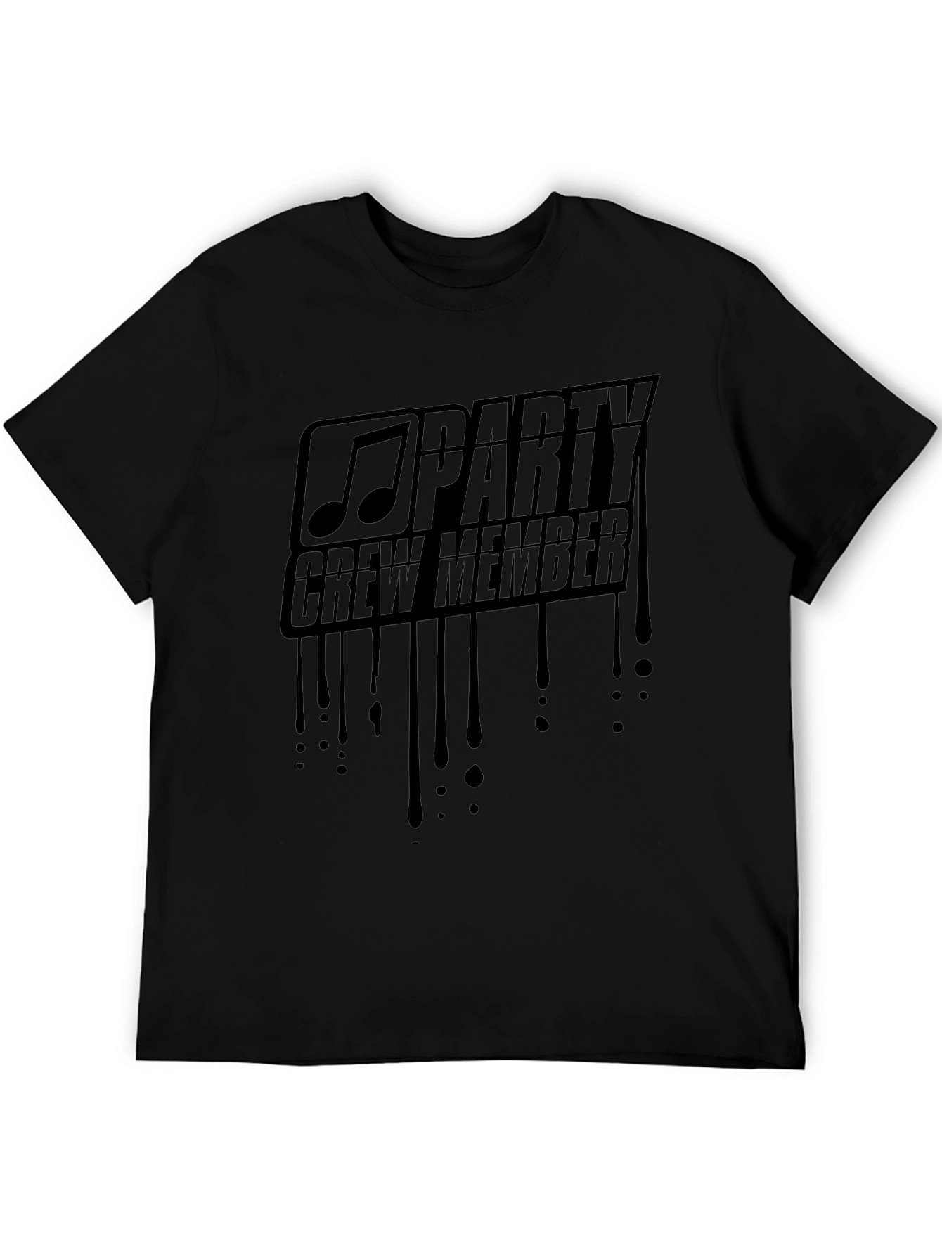 Party Crew Member Graphic Black T-Shirt