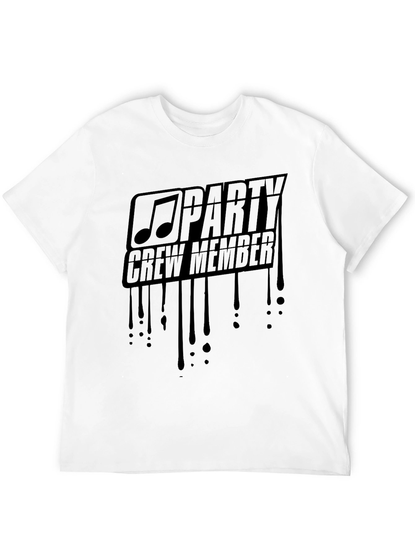 Party Crew Member Graphic Black T-Shirt