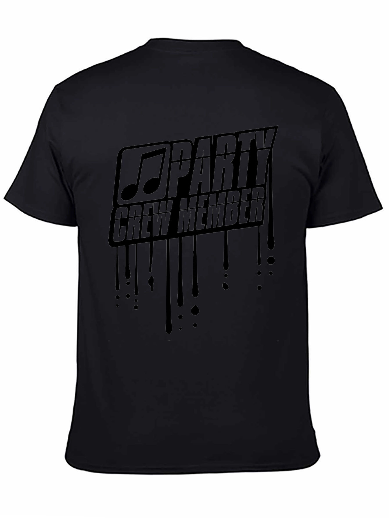 Party Crew Member Graphic Black T-Shirt