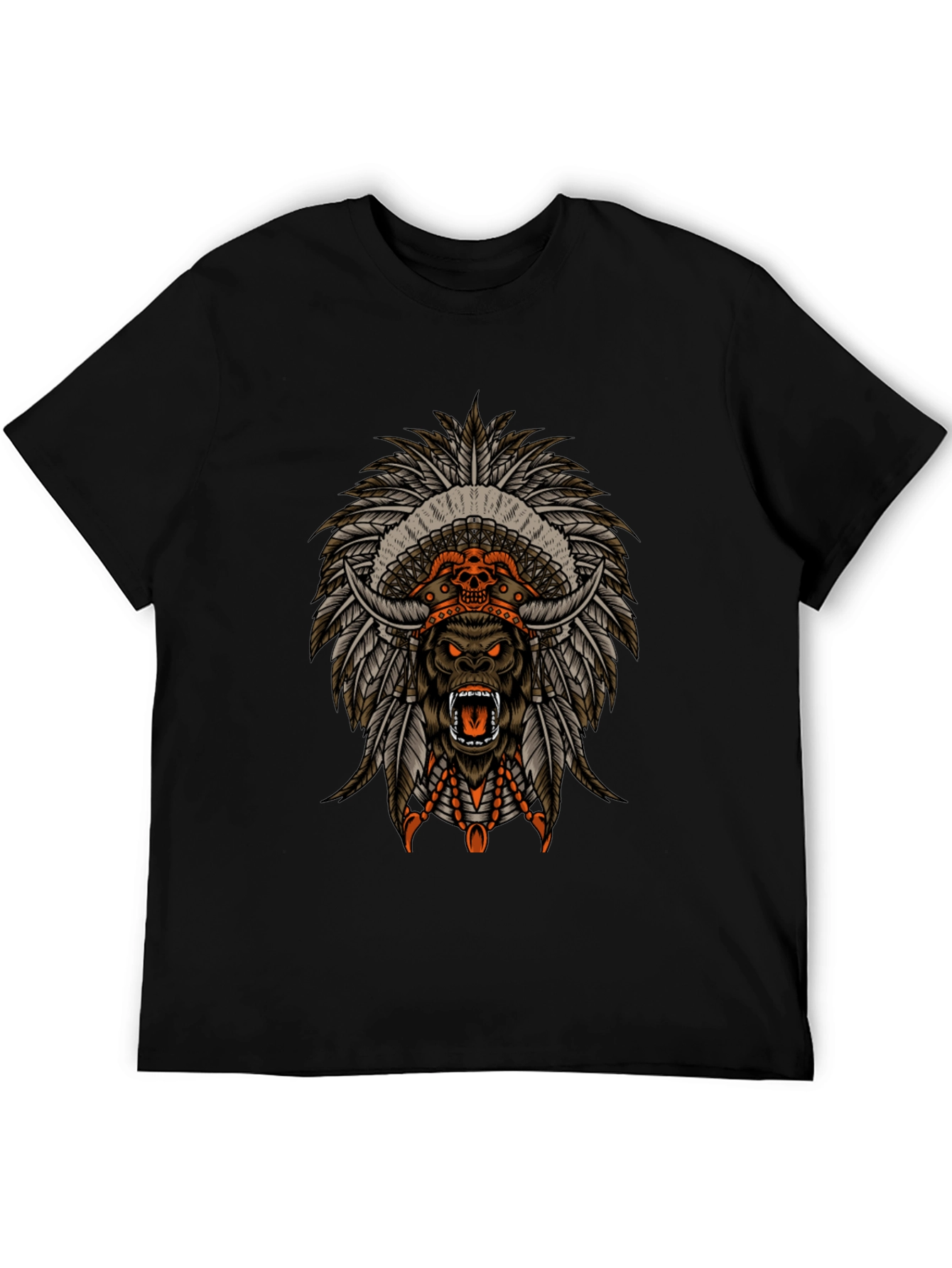 Tribal Gorilla Graphic Tee - Mens Black T-Shirt