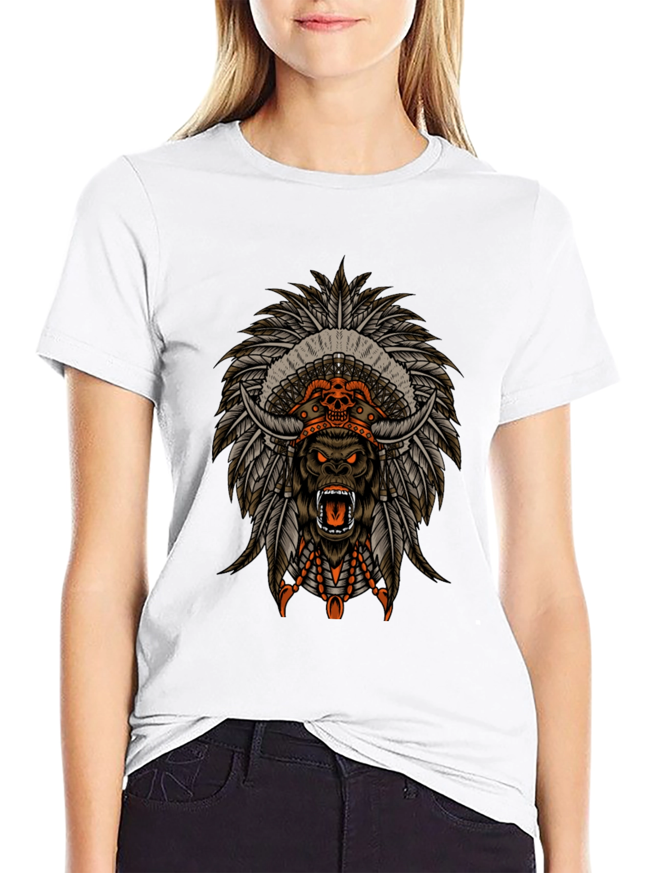 Tribal Gorilla Graphic Tee - Mens Black T-Shirt