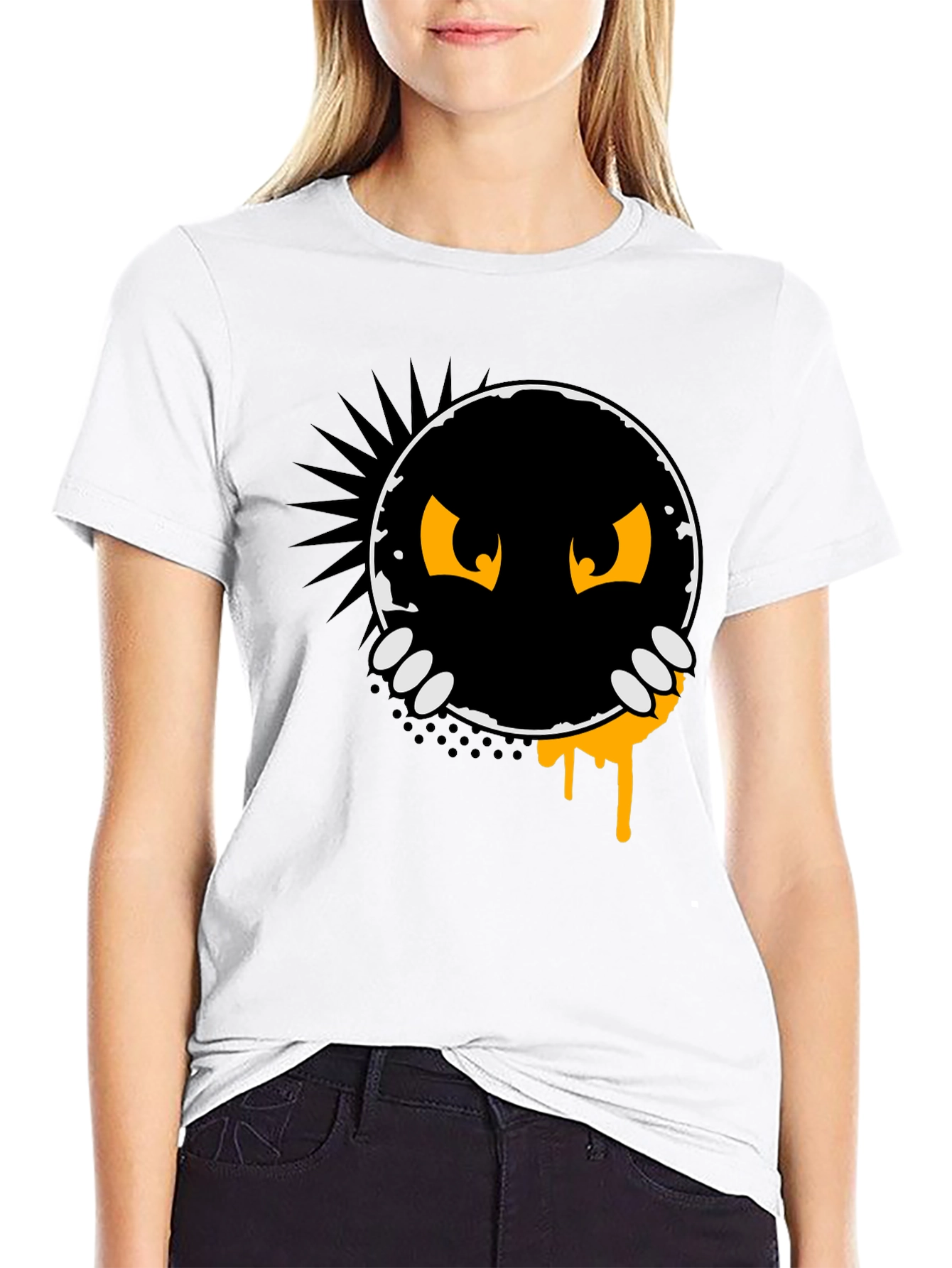 Monster Peek-a-Boo Graphic Tee - Black