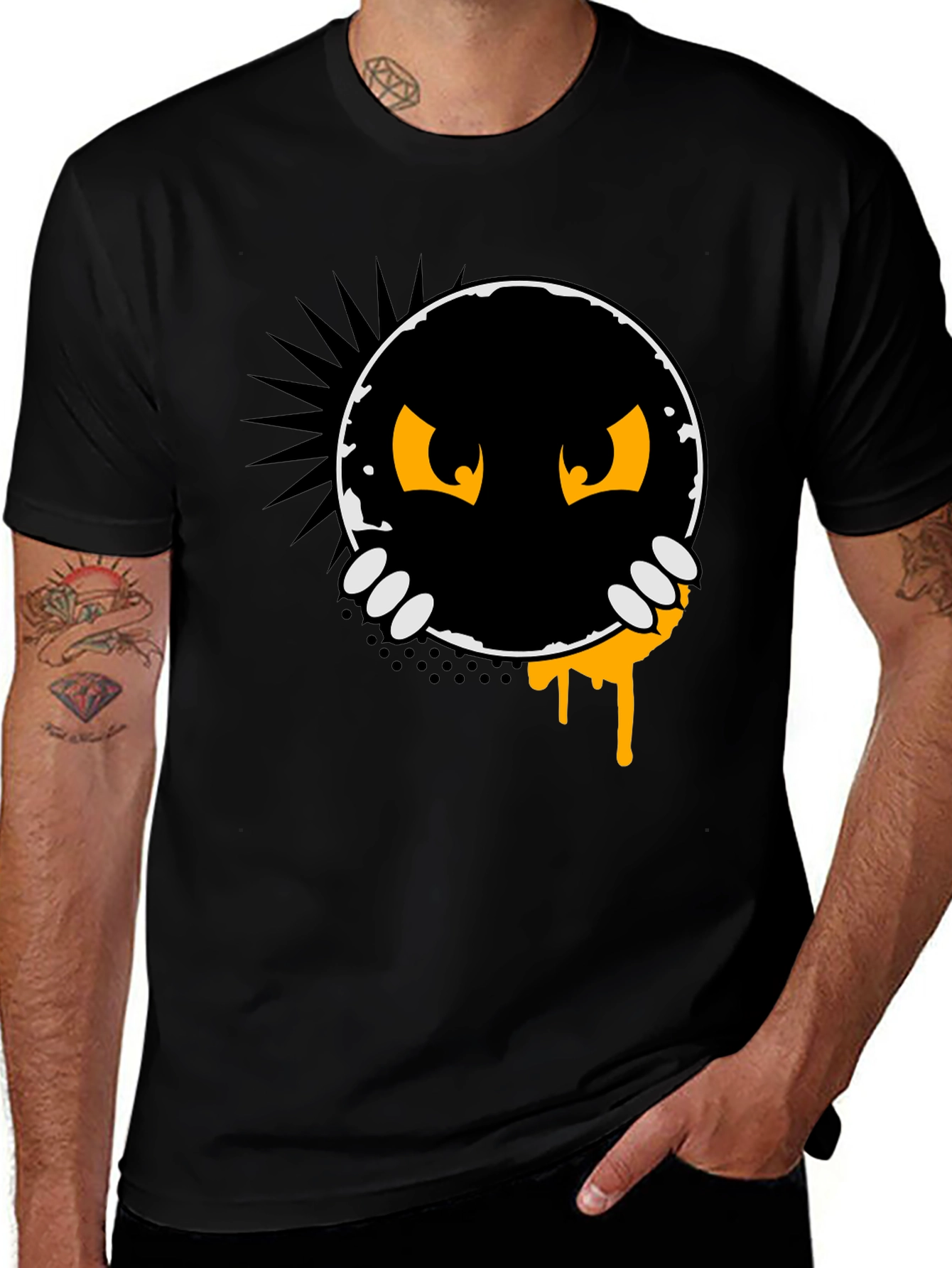 Monster Peek-a-Boo Graphic Tee - Black