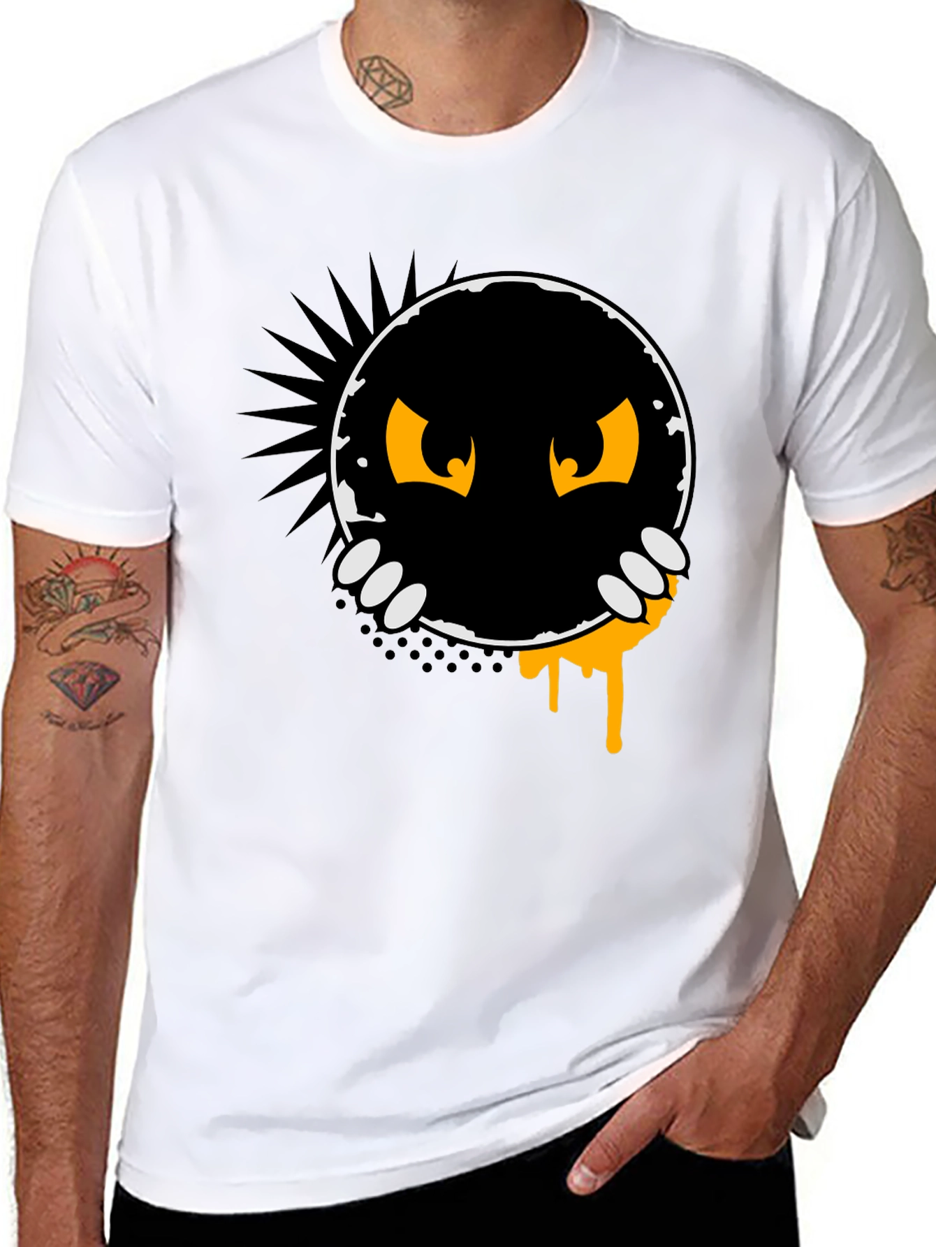 Monster Peek-a-Boo Graphic Tee - Black