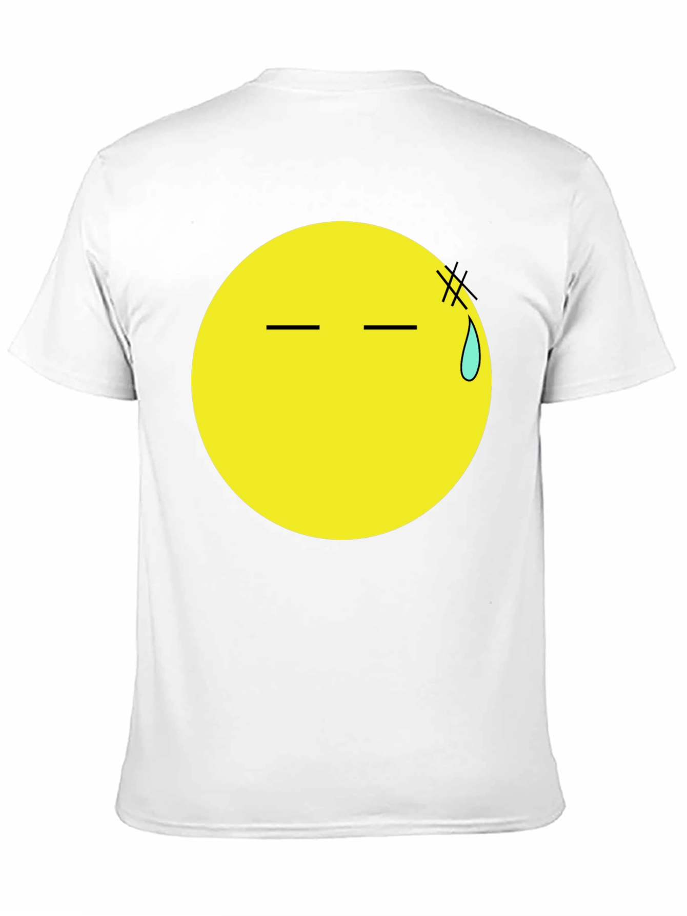 Black T-Shirt with Anxious Emoji Print