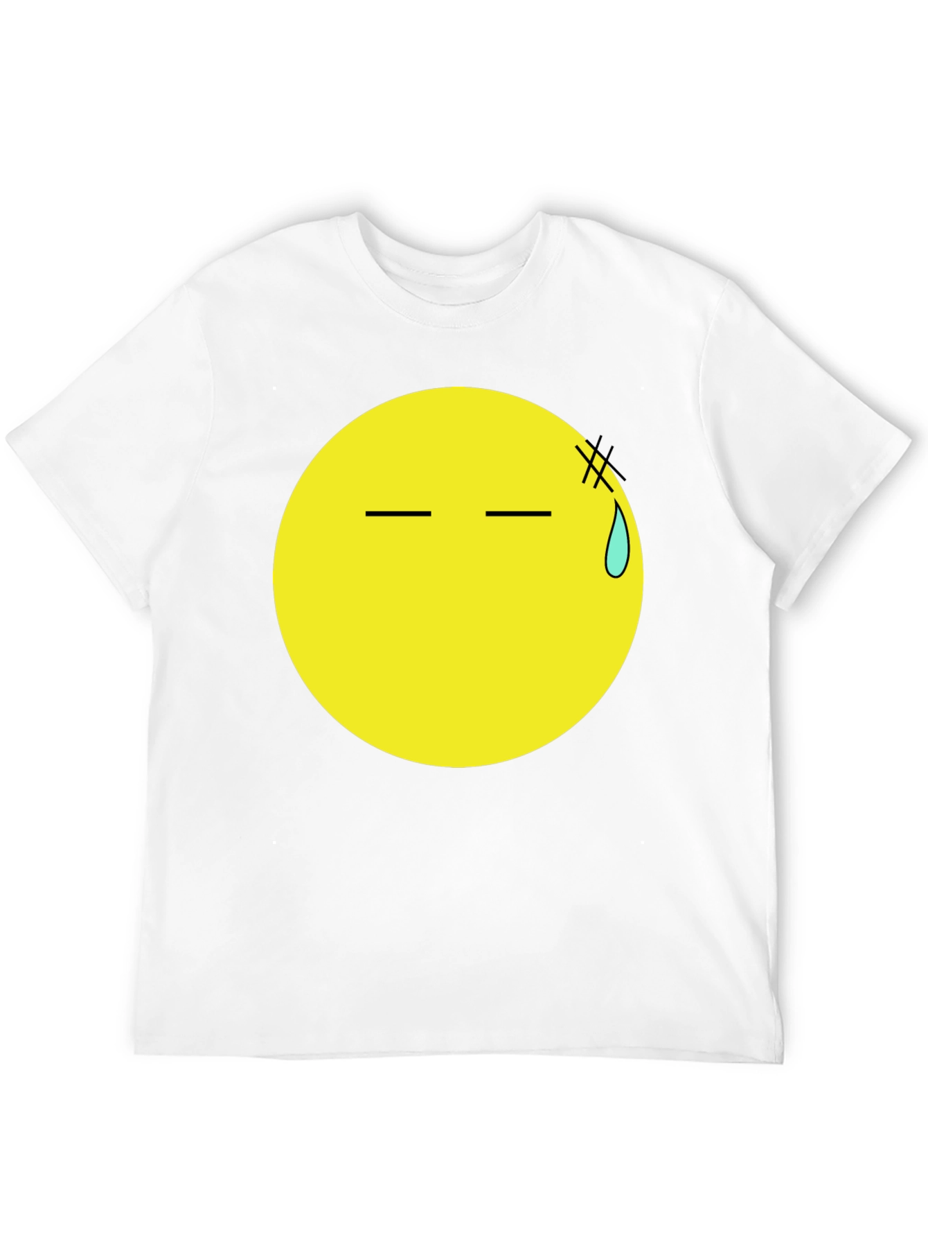 Black T-Shirt with Anxious Emoji Print