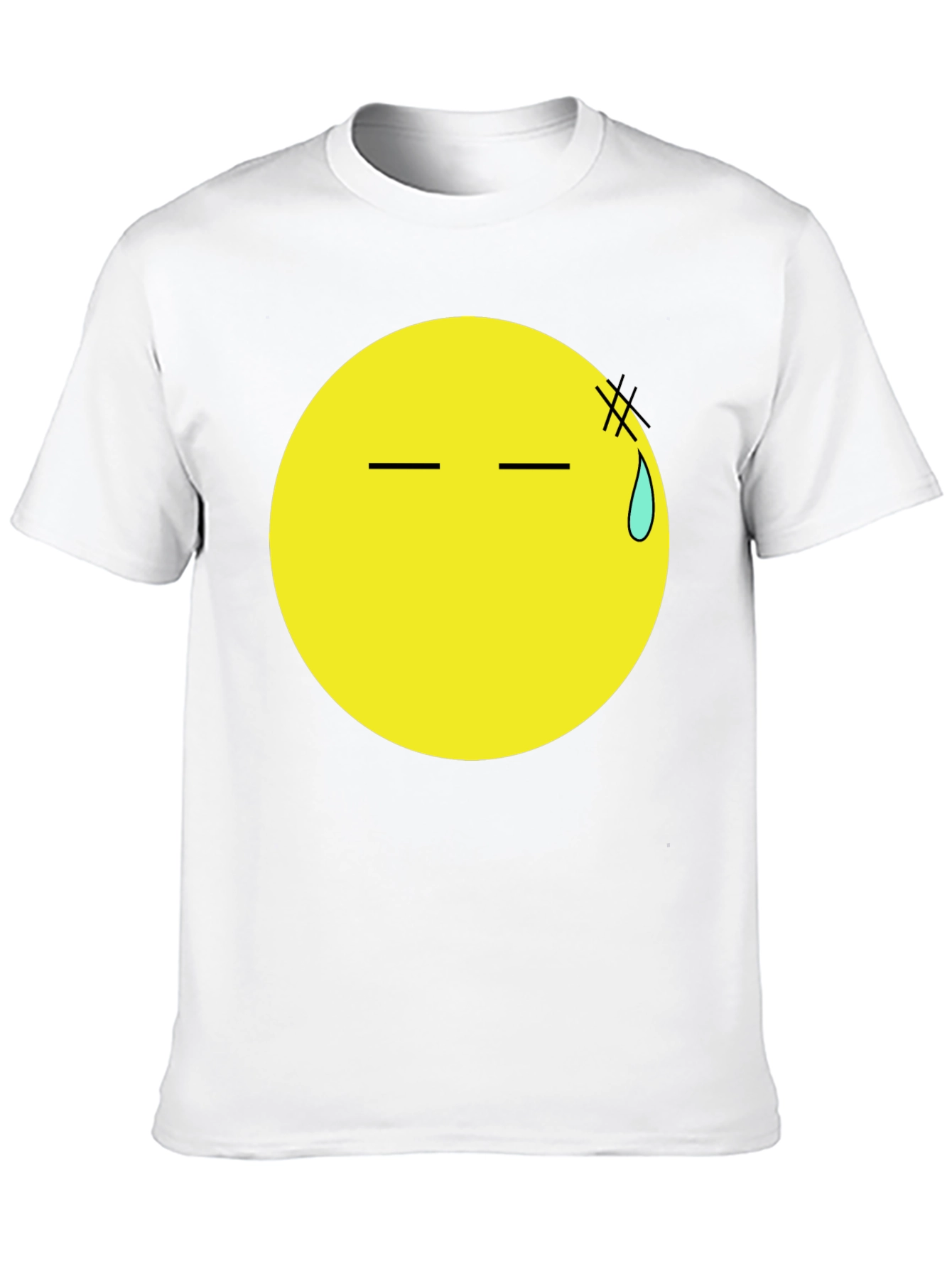 Black T-Shirt with Anxious Emoji Print