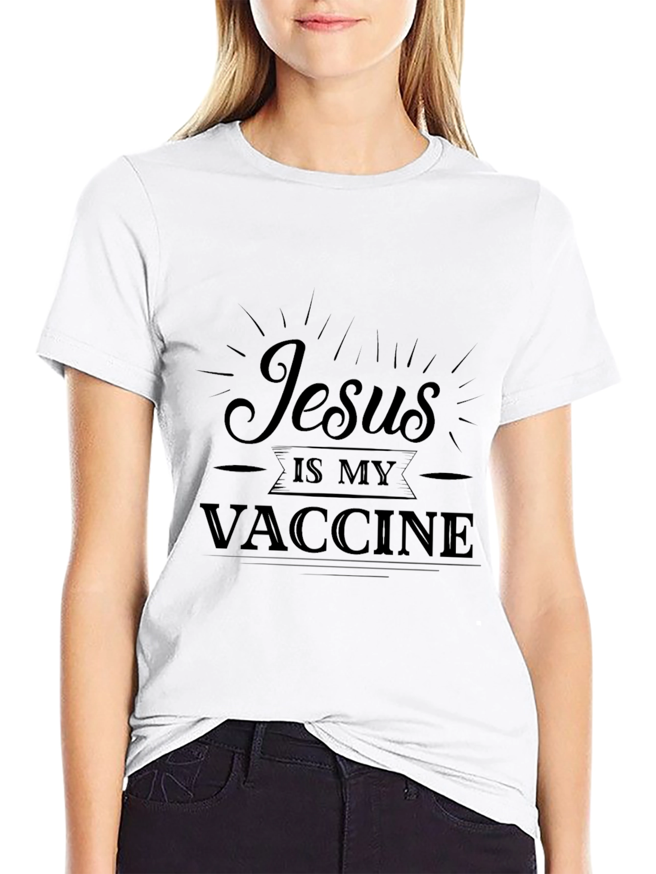 Jesus Is My Vaccine T-Shirt - Black Christian Tee