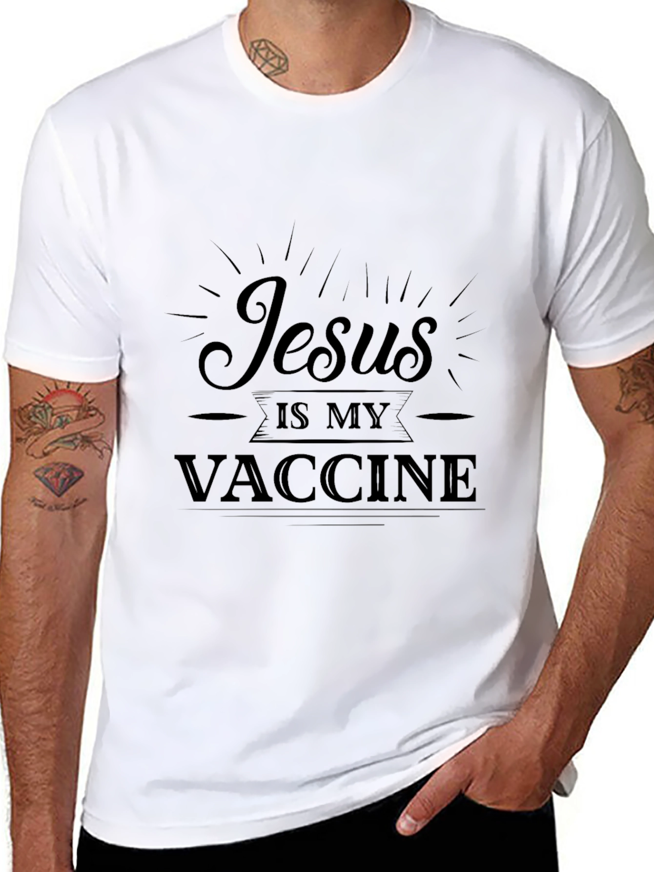 Jesus Is My Vaccine T-Shirt - Black Christian Tee