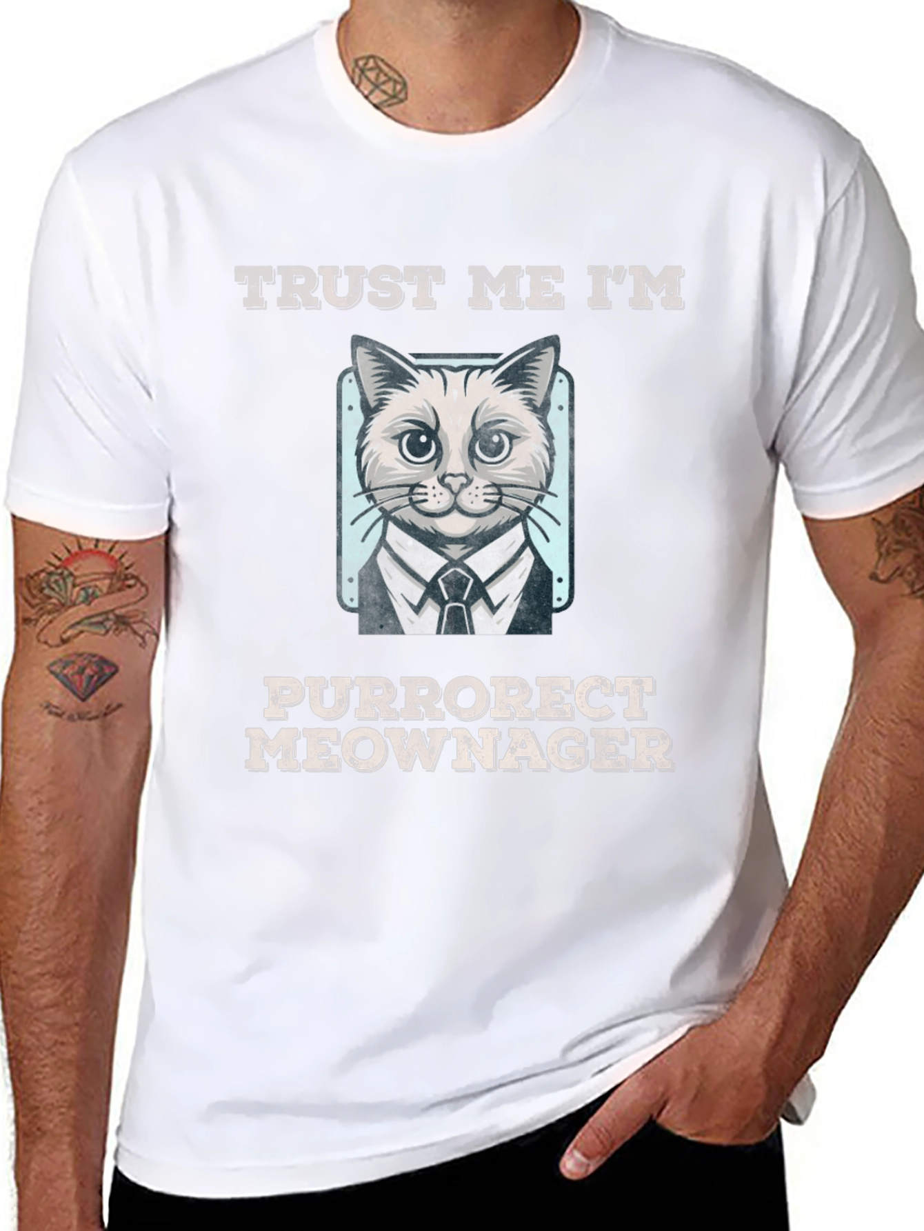 Purrorect Meownager T-Shirt - Funny Cat Tee