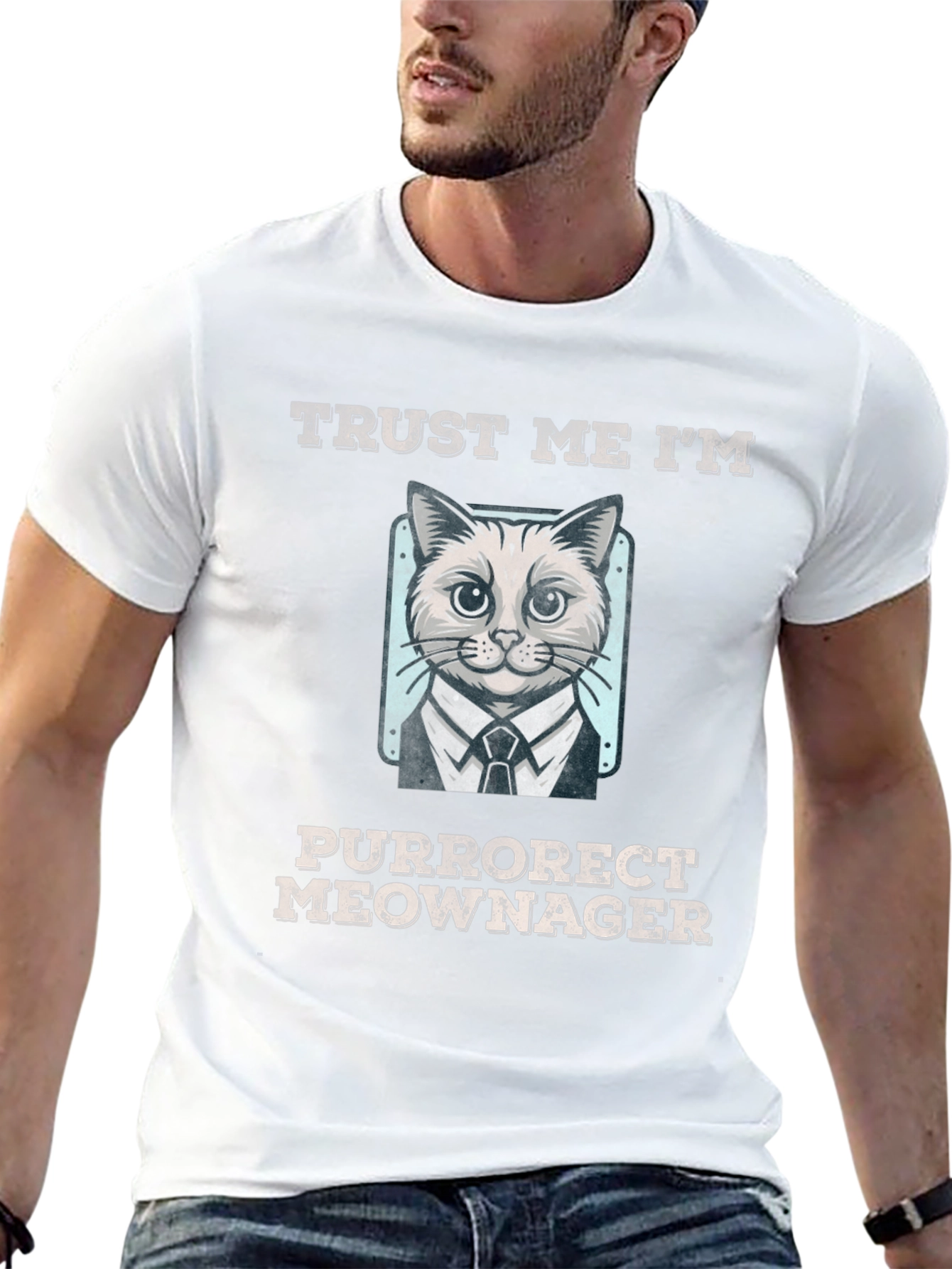 Purrorect Meownager T-Shirt - Funny Cat Tee
