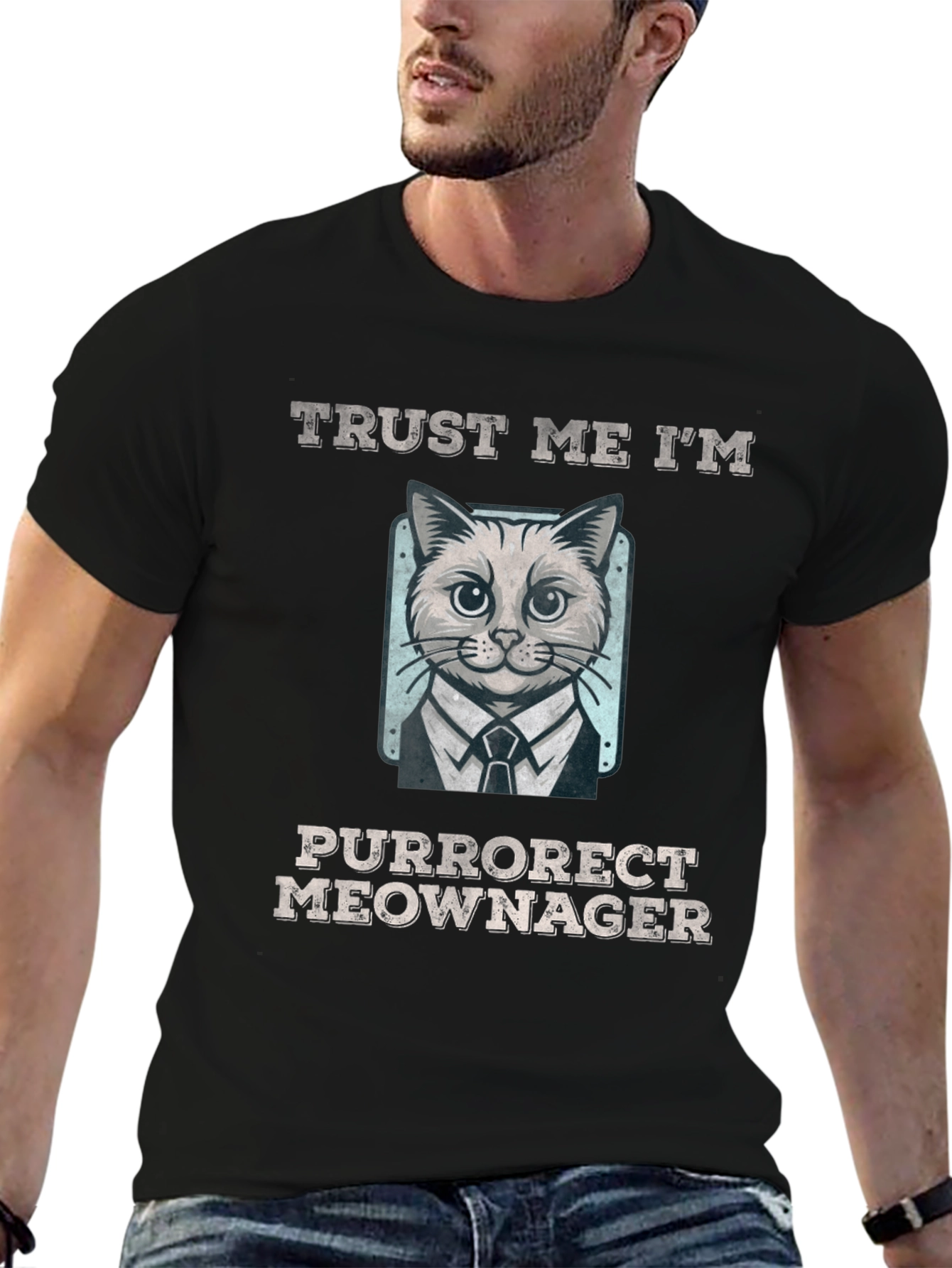 Purrorect Meownager T-Shirt - Funny Cat Tee