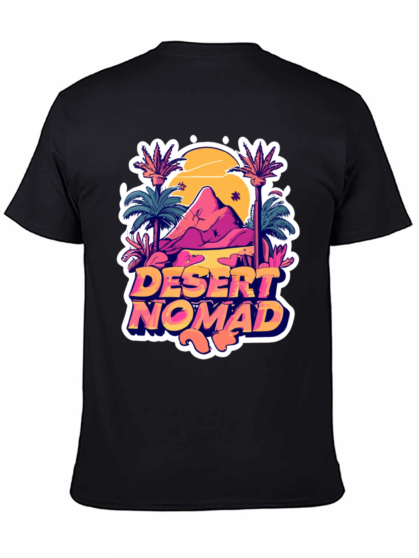 Desert Nomad Graphic Tee - Black Cotton T-Shirt