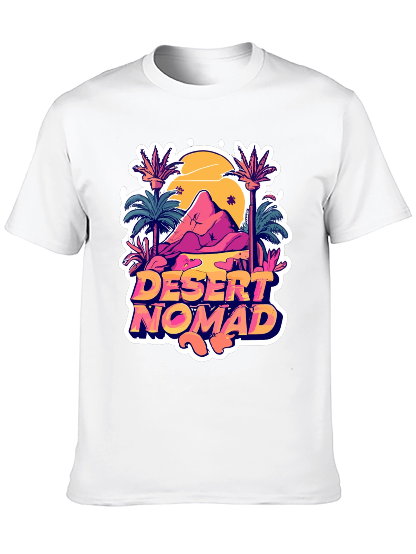 Desert Nomad Graphic Tee - Black Cotton T-Shirt