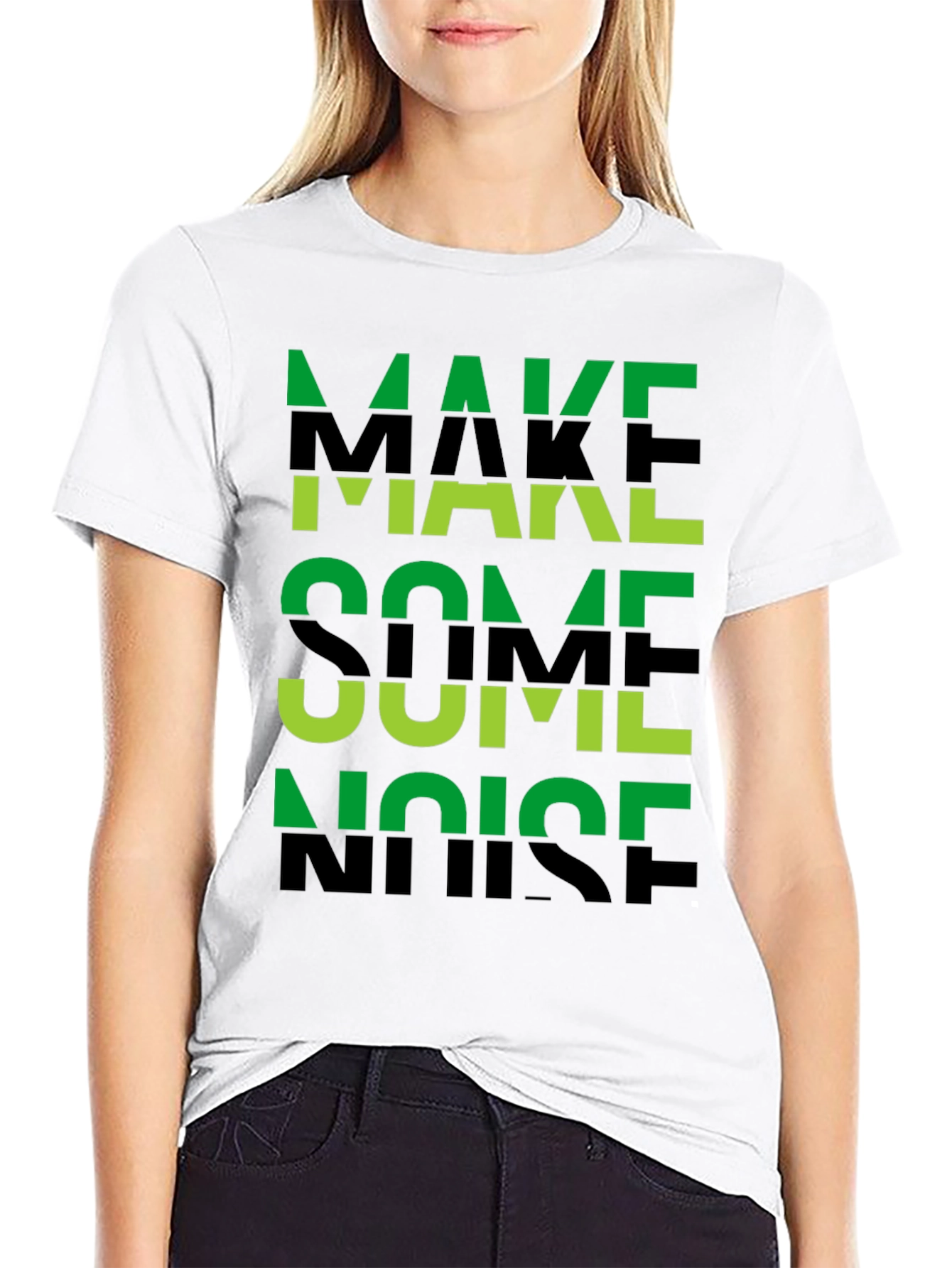 Make Some Noise Graphic Tee - Black Cotton T-Shirt