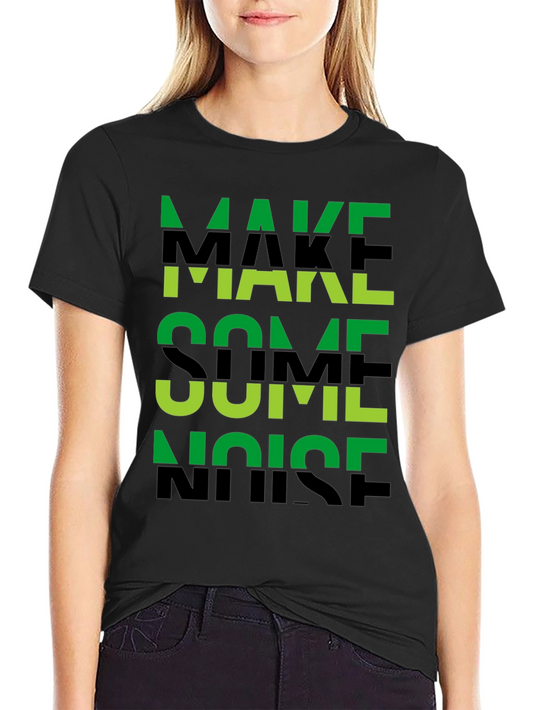 Make Some Noise Graphic Tee - Black Cotton T-Shirt