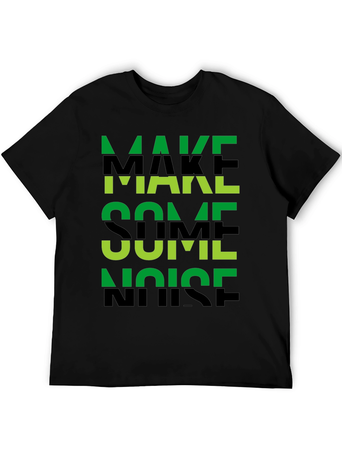 Make Some Noise Graphic Tee - Black Cotton T-Shirt