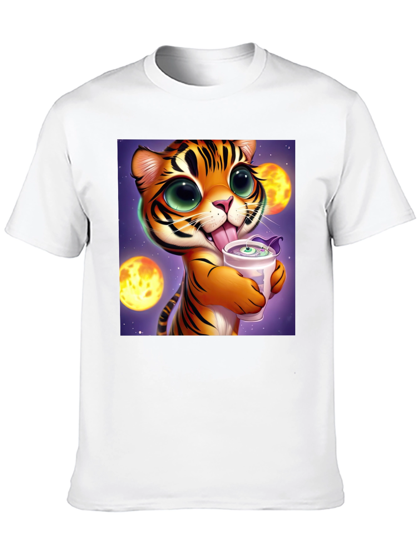 Cute Cartoon Tiger Graphic Tee - Soft Cotton Blend