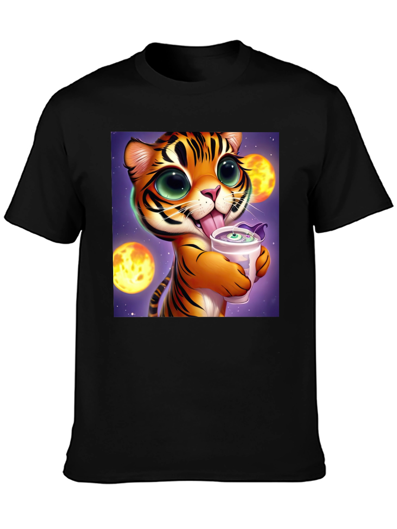 Cute Cartoon Tiger Graphic Tee - Soft Cotton Blend