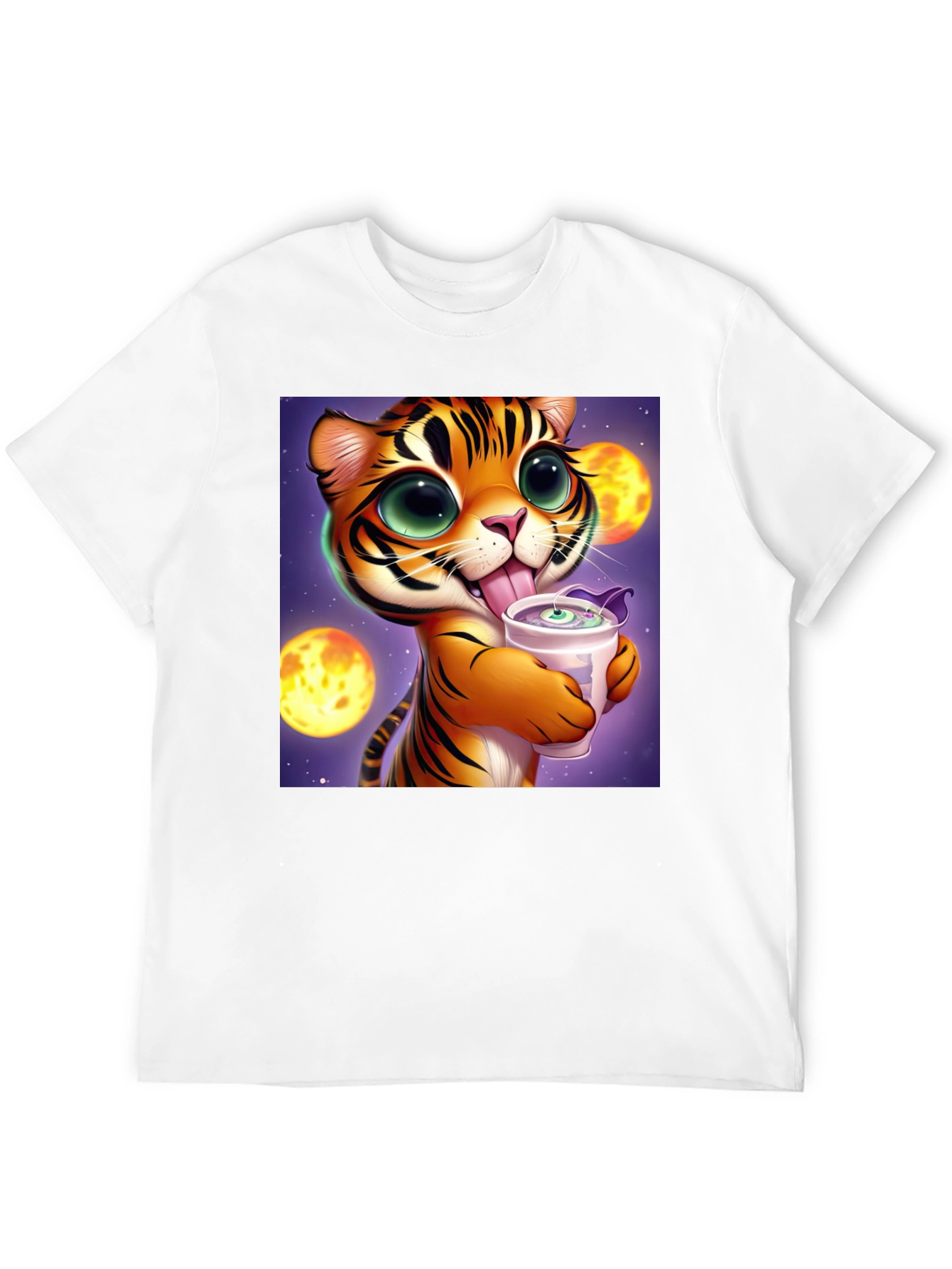 Cute Cartoon Tiger Graphic Tee - Soft Cotton Blend