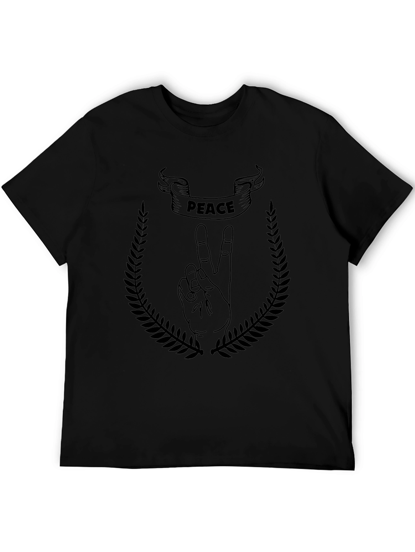 Peace Sign Graphic T-Shirt - Black