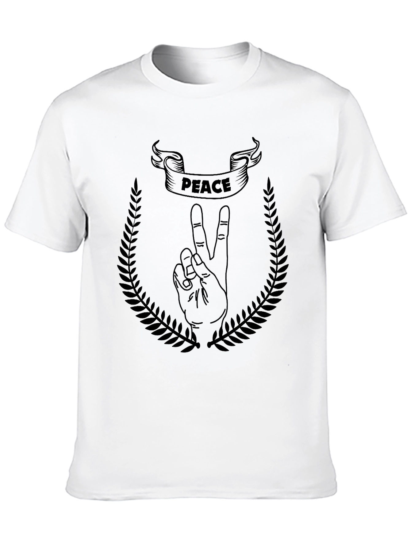 Peace Sign Graphic T-Shirt - Black