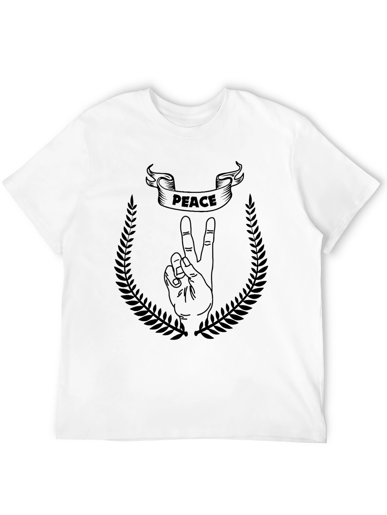 Peace Sign Graphic T-Shirt - Black