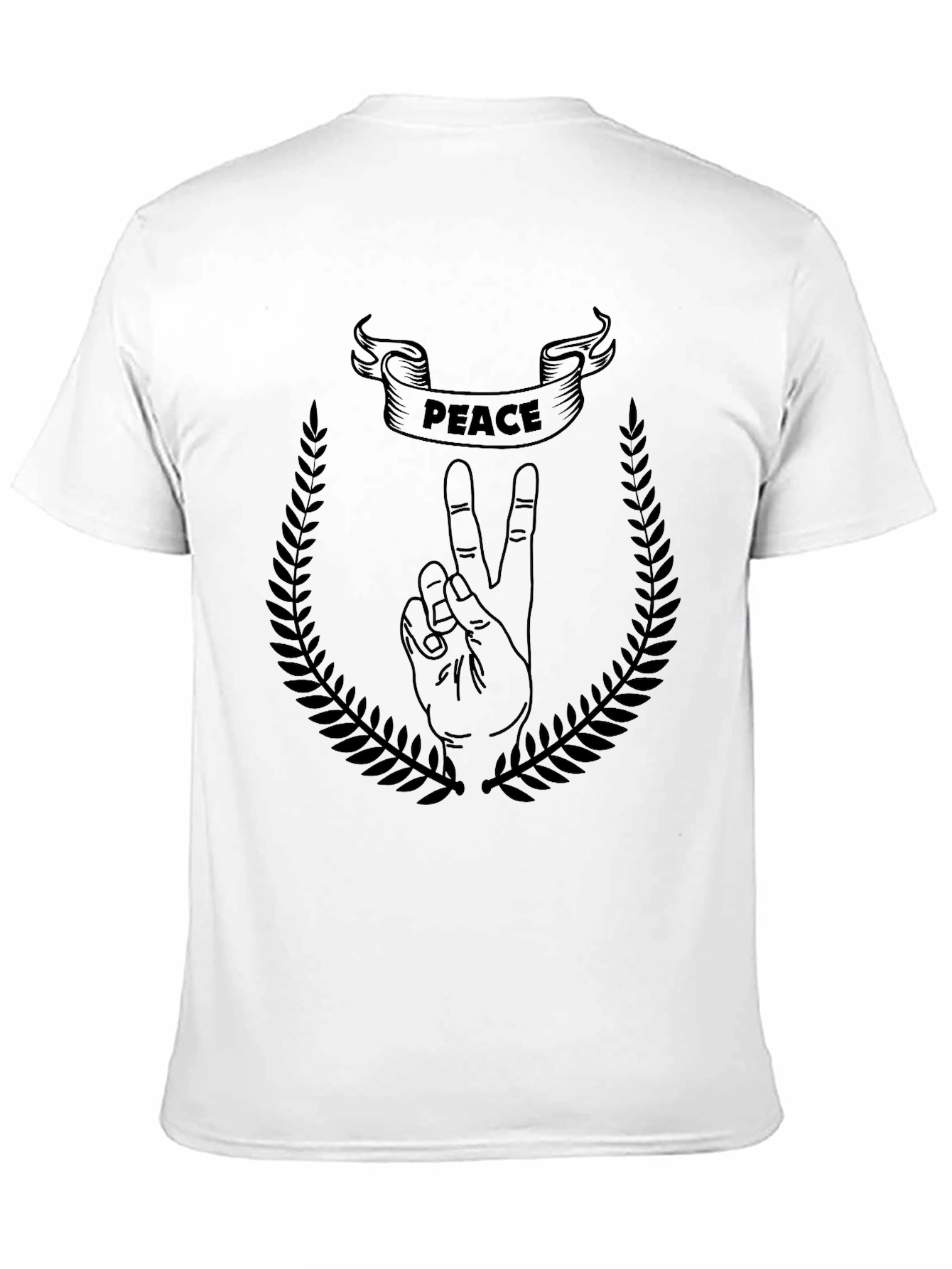 Peace Sign Graphic T-Shirt - Black