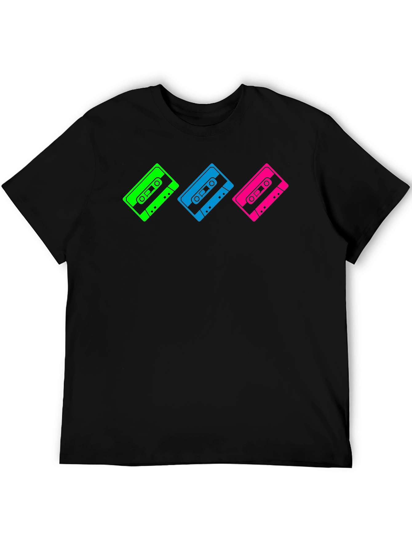 Retro Cassette Tape Graphic T-Shirt - Black