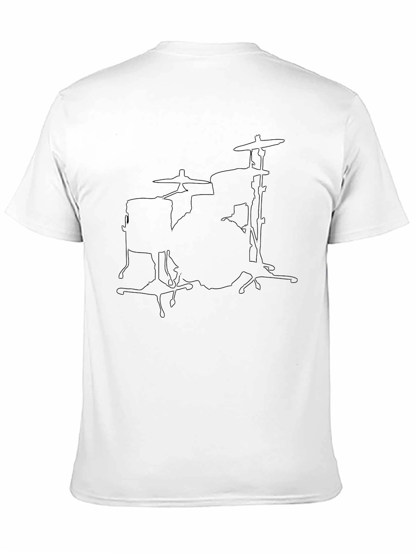 Drum Set Graphic Tee - Black Cotton