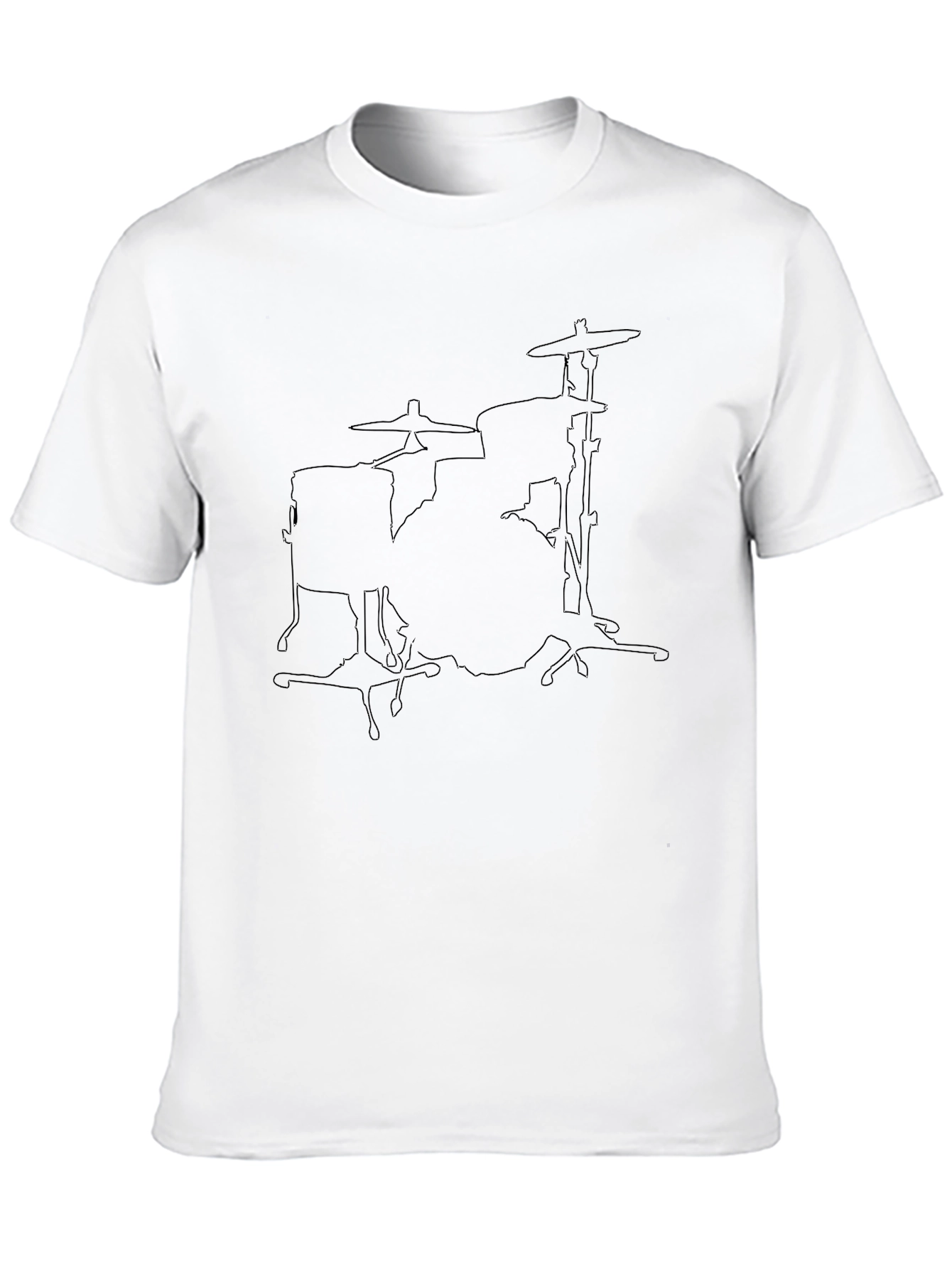 Drum Set Graphic Tee - Black Cotton
