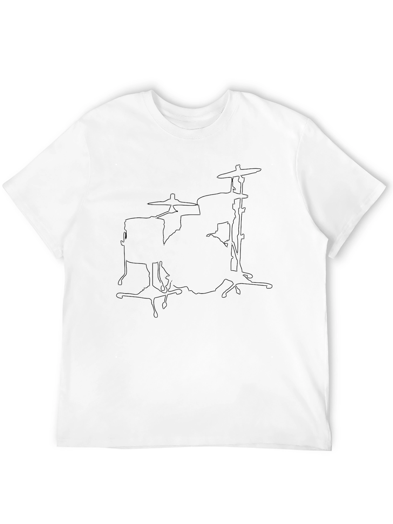 Drum Set Graphic Tee - Black Cotton