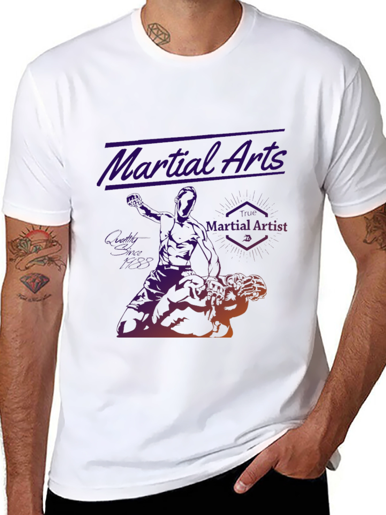 Martial Arts Graphic Tee - Black
