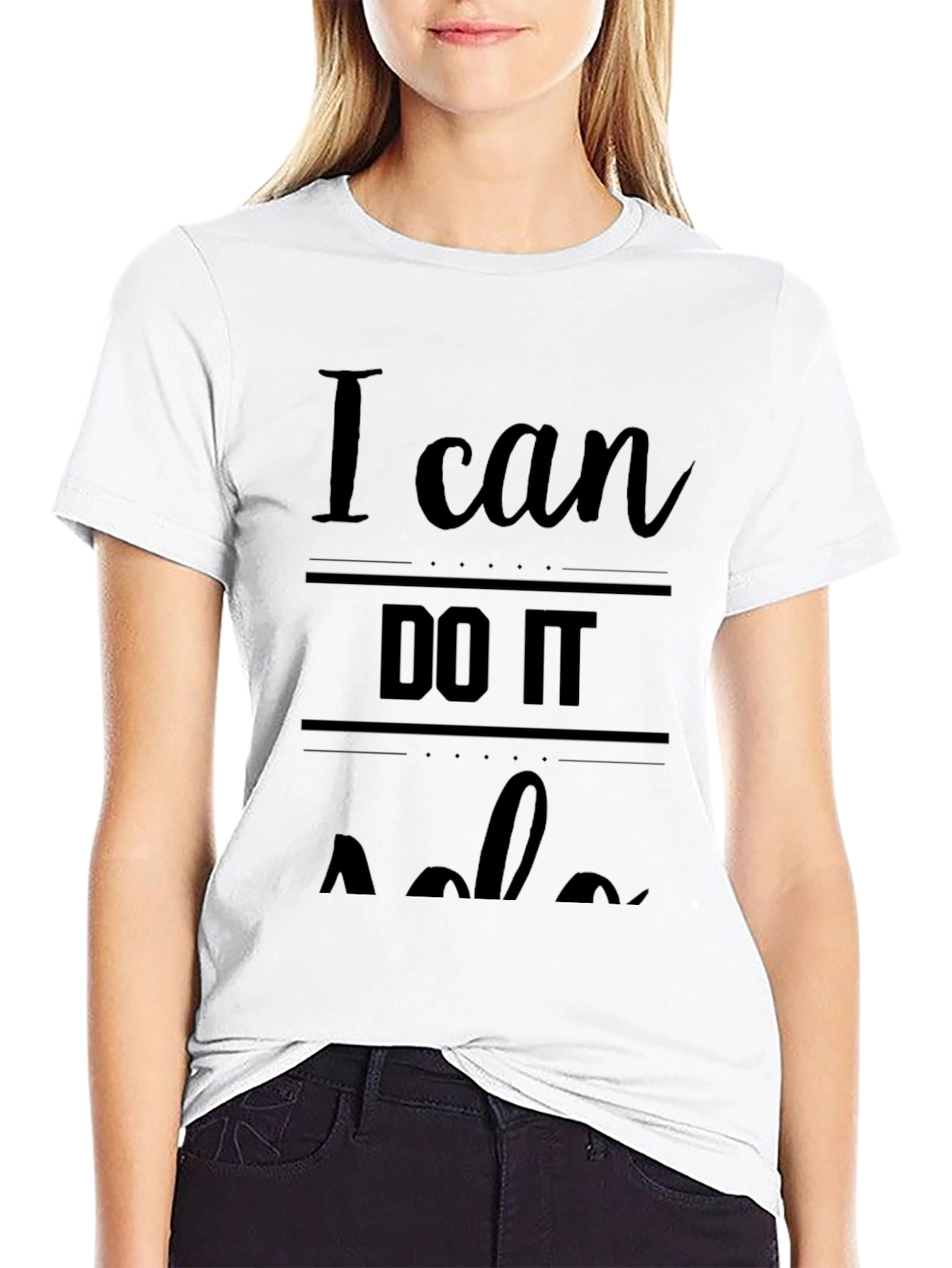 I Can Do It Alone Black Graphic Tee