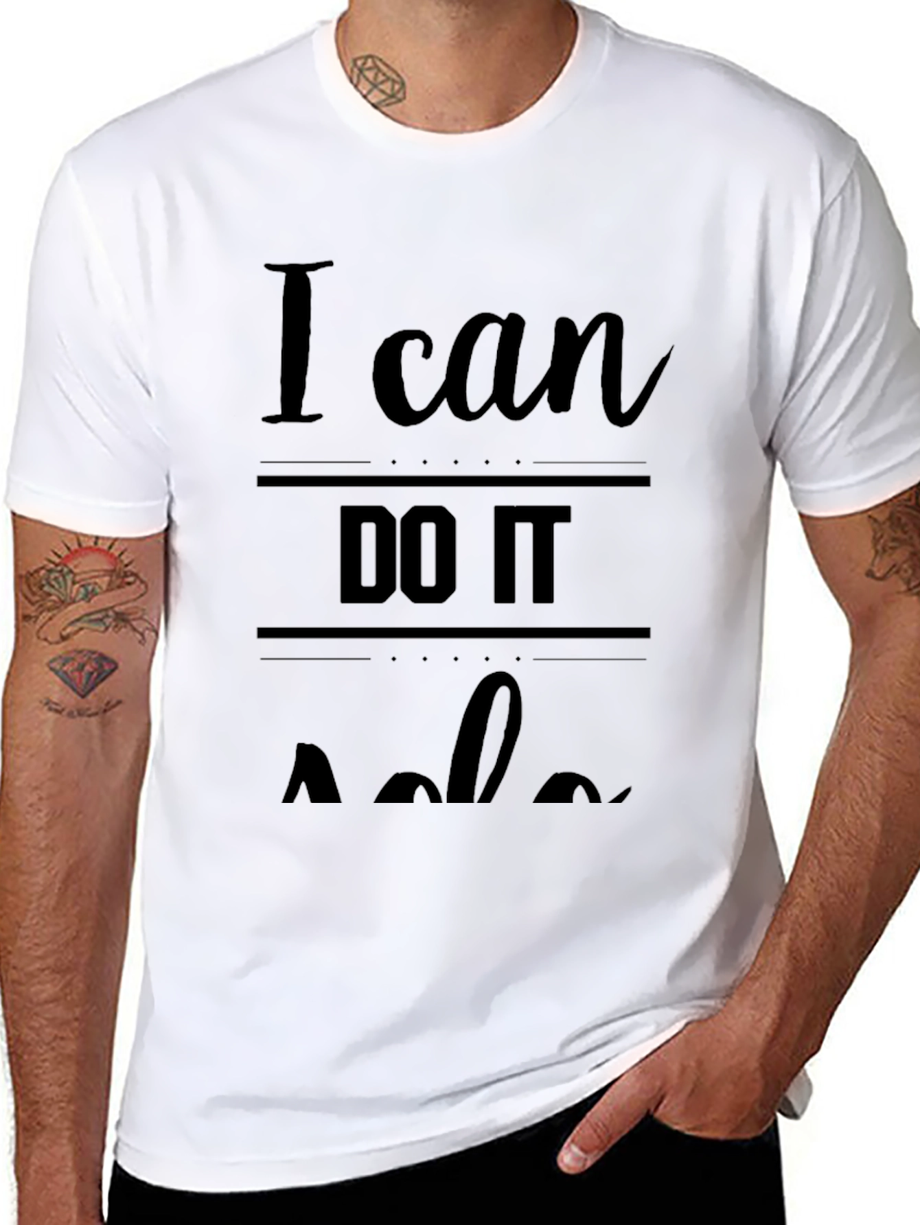 I Can Do It Alone Black Graphic Tee