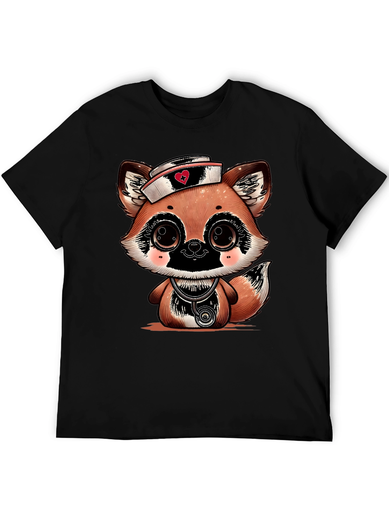 Cute Cartoon Fox Nurse T-Shirt