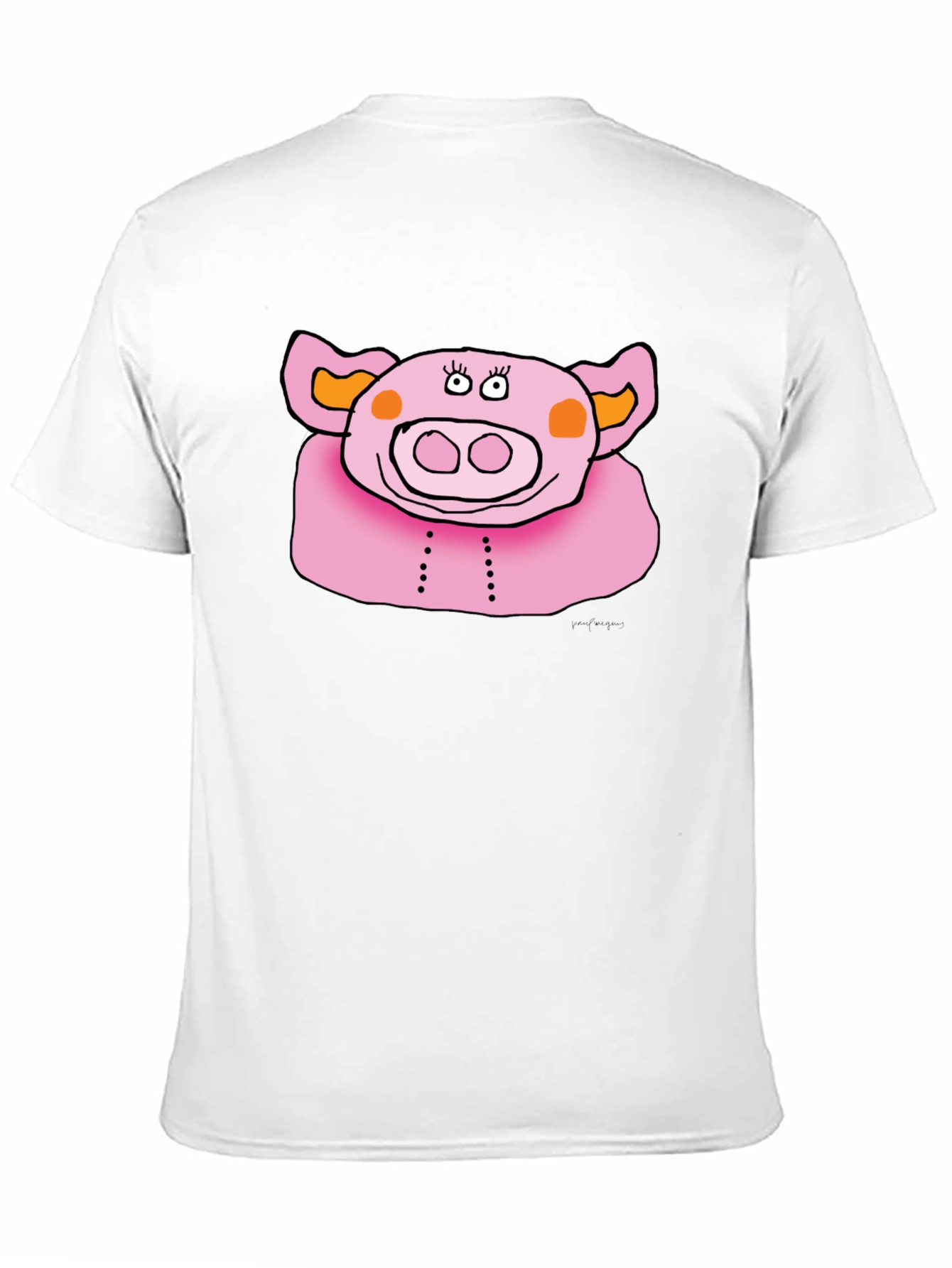 Fun Pig Graphic Tee - Mens Black Cotton T-Shirt
