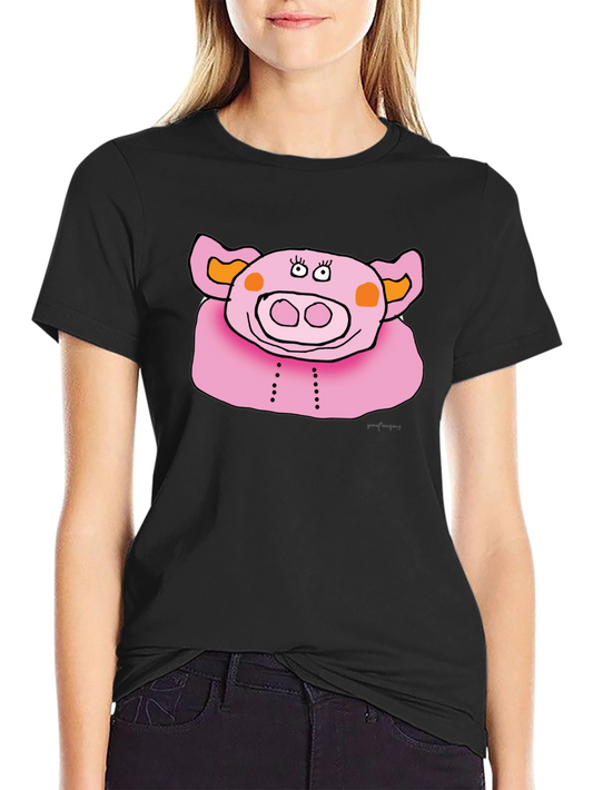Fun Pig Graphic Tee - Mens Black Cotton T-Shirt