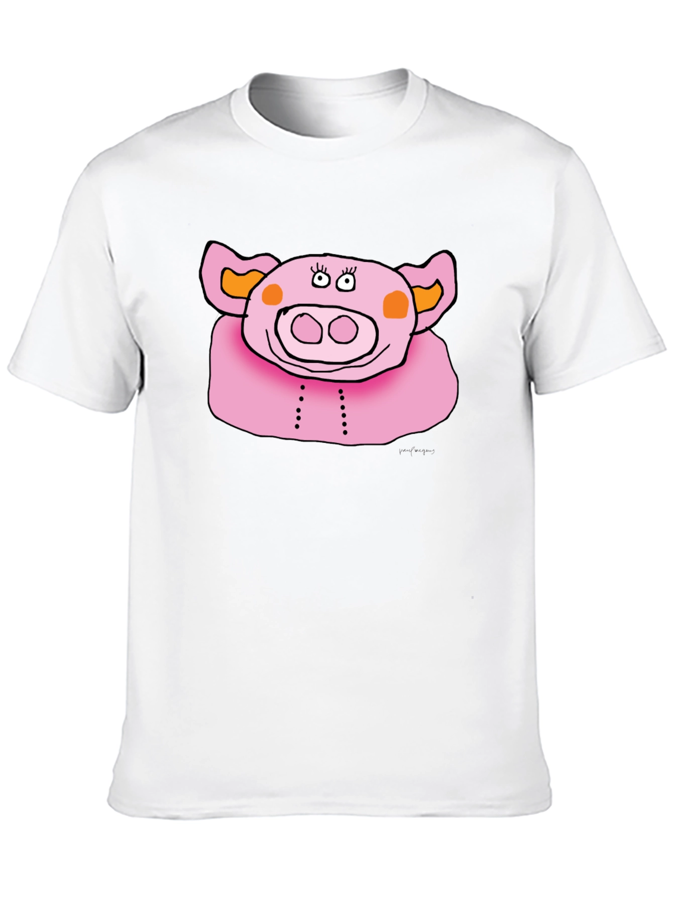 Fun Pig Graphic Tee - Mens Black Cotton T-Shirt