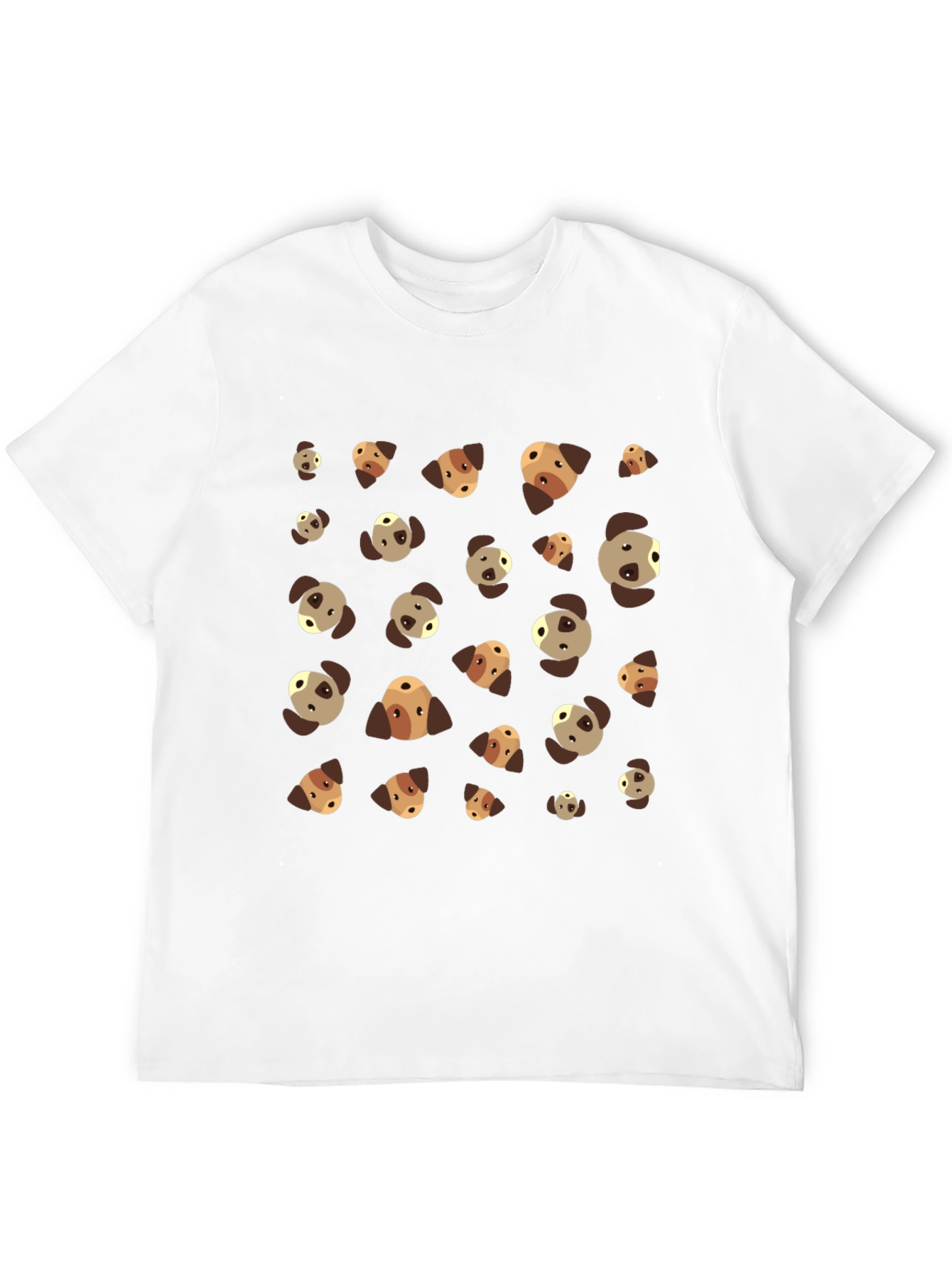 Dog Patterned Black T-Shirt