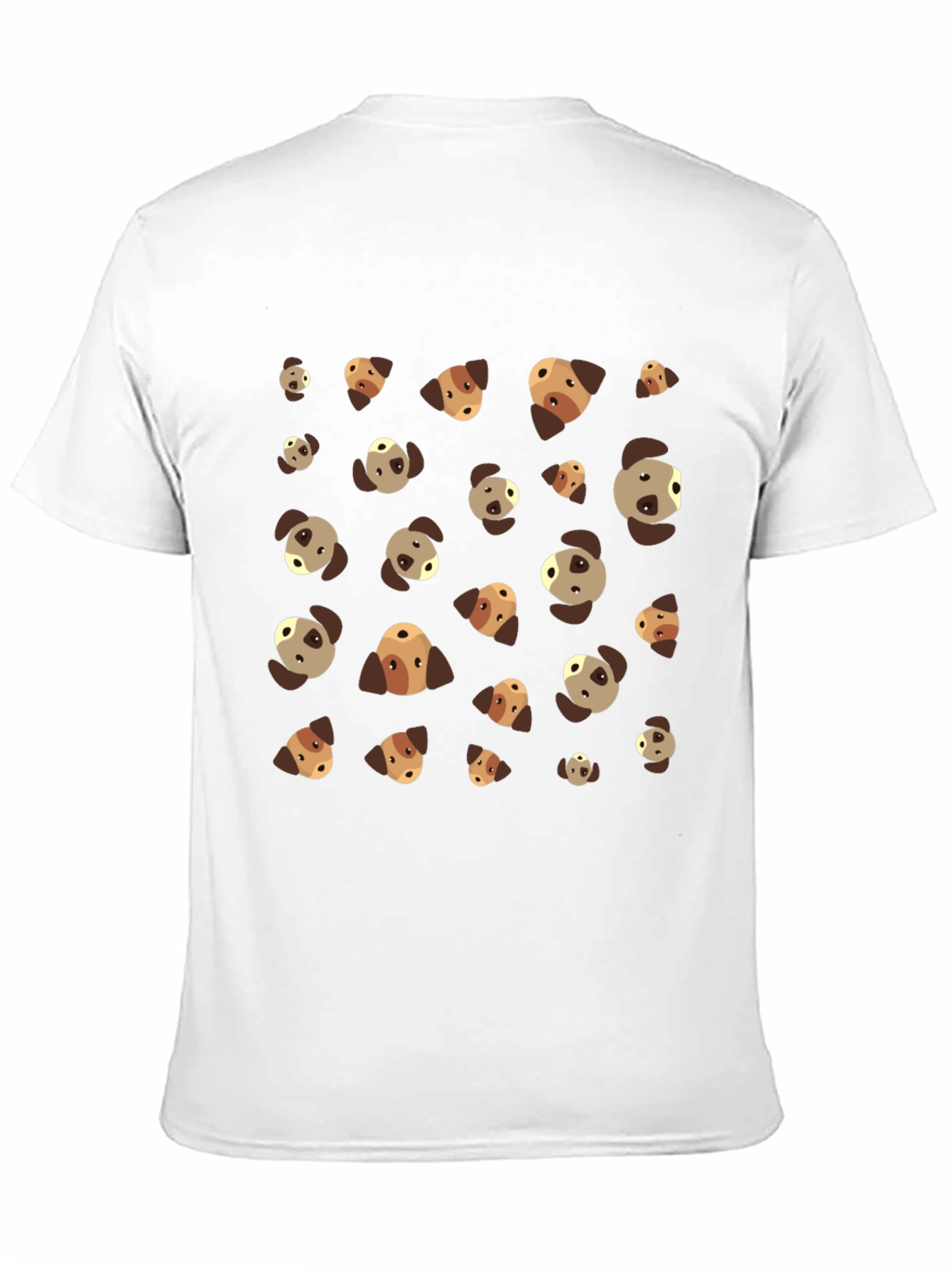 Dog Patterned Black T-Shirt