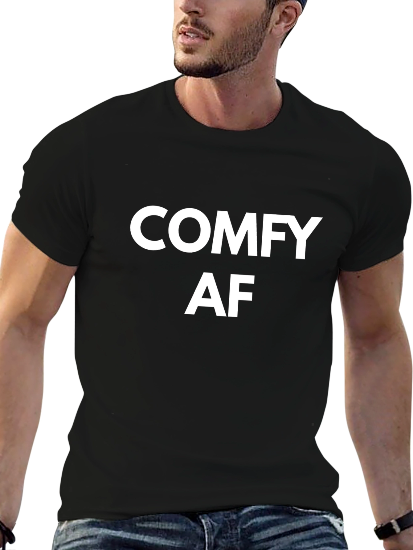 Comfy AF Black T-Shirt - Soft & Stylish