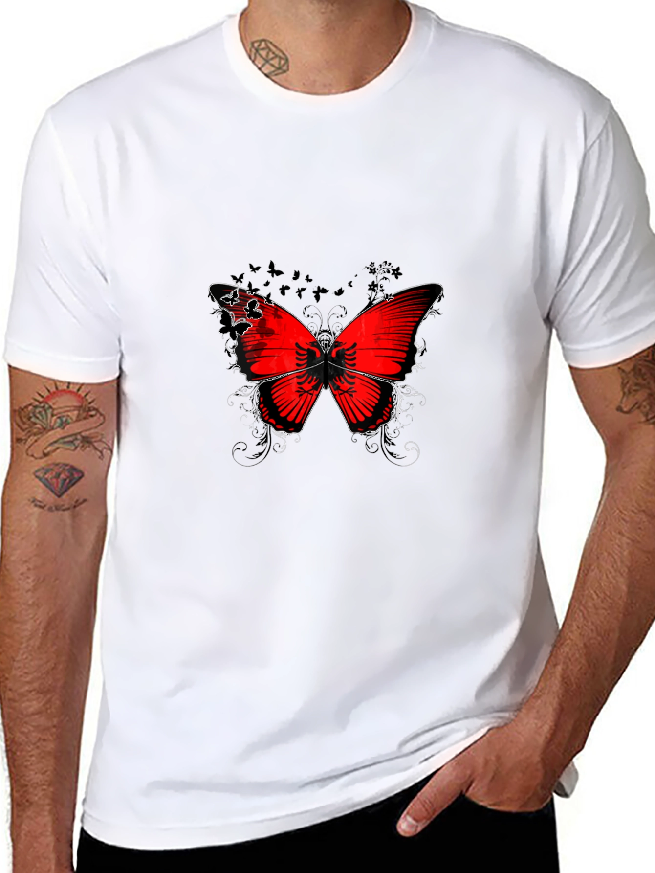Butterfly Albania Flag T-Shirt
