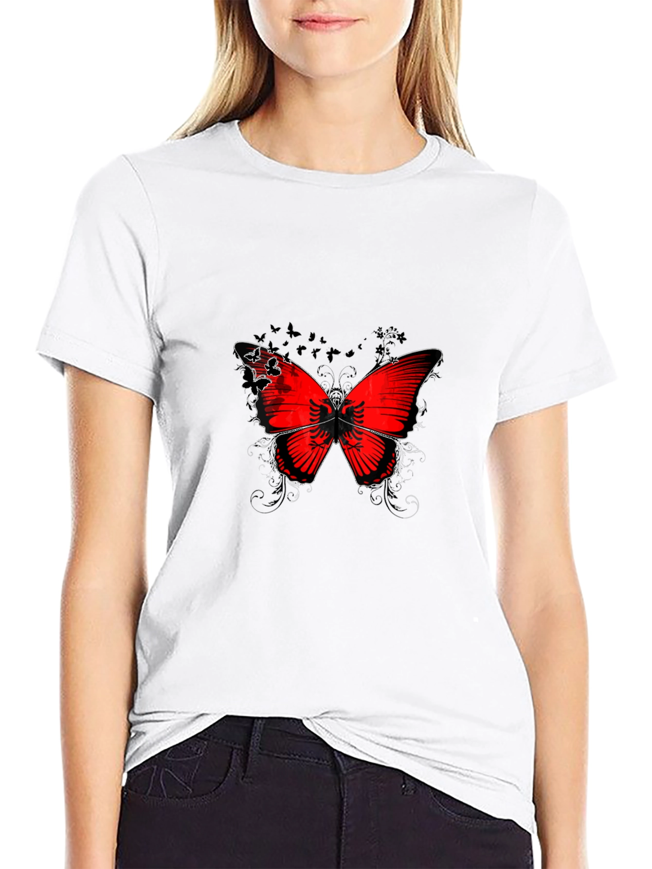 Butterfly Albania Flag T-Shirt