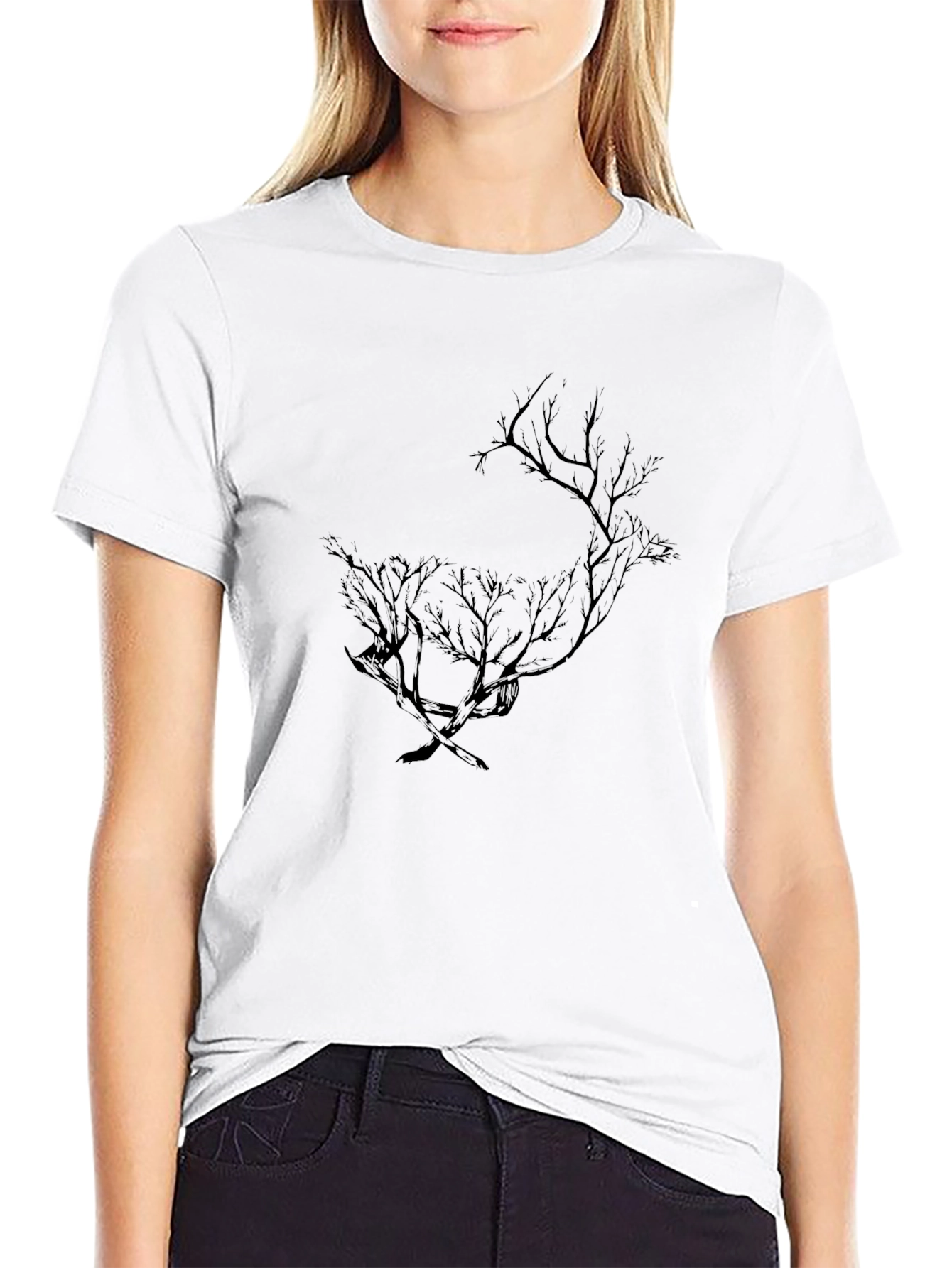 Mens Black Tree Silhouette Graphic Tee
